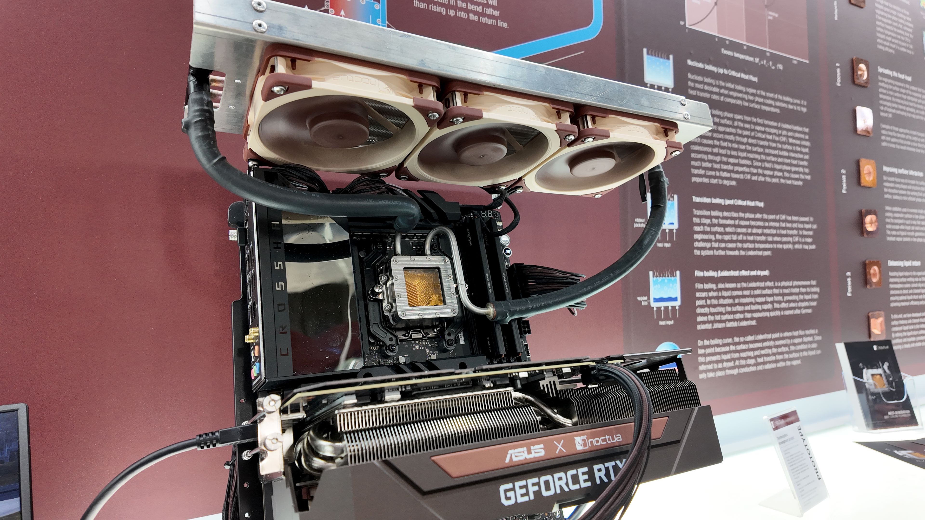 A photo of Noctua's thermosiphon CPU cooler project, as displayed at Computex 2025