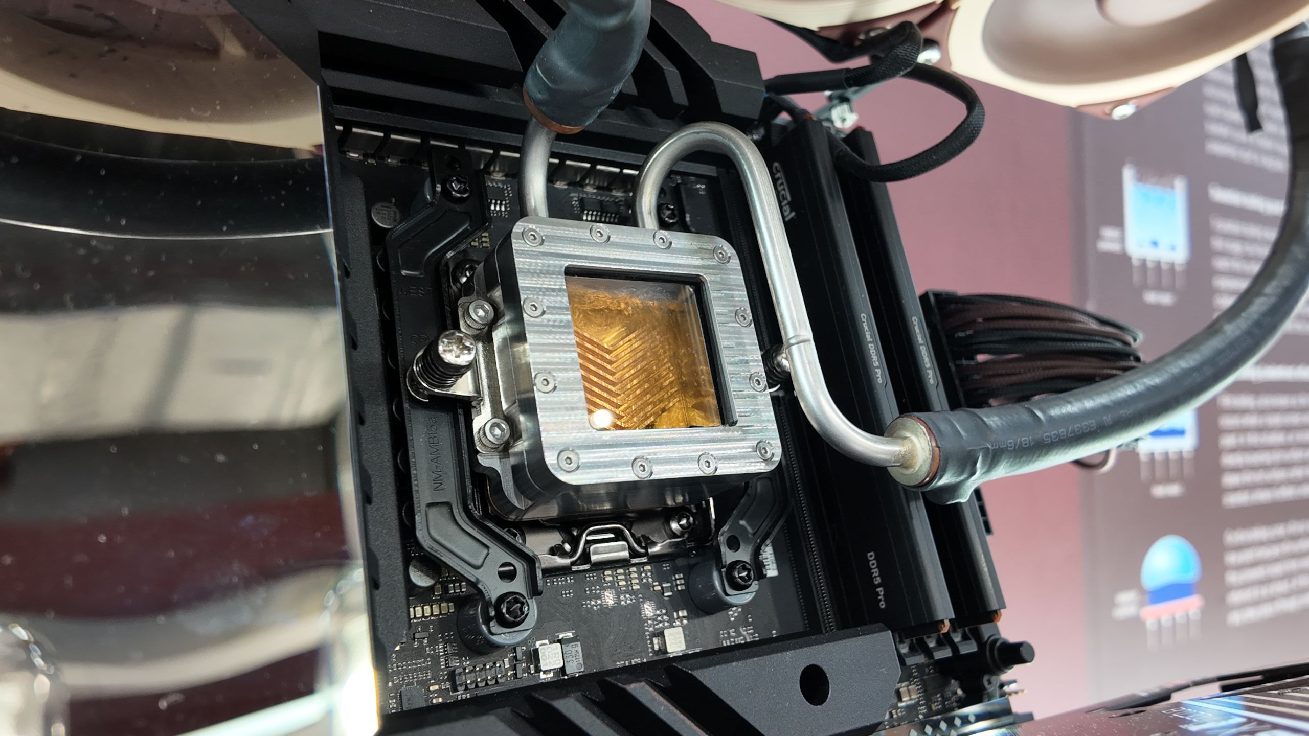A photo of Noctua's thermosiphon CPU cooler project, as displayed at Computex 2025