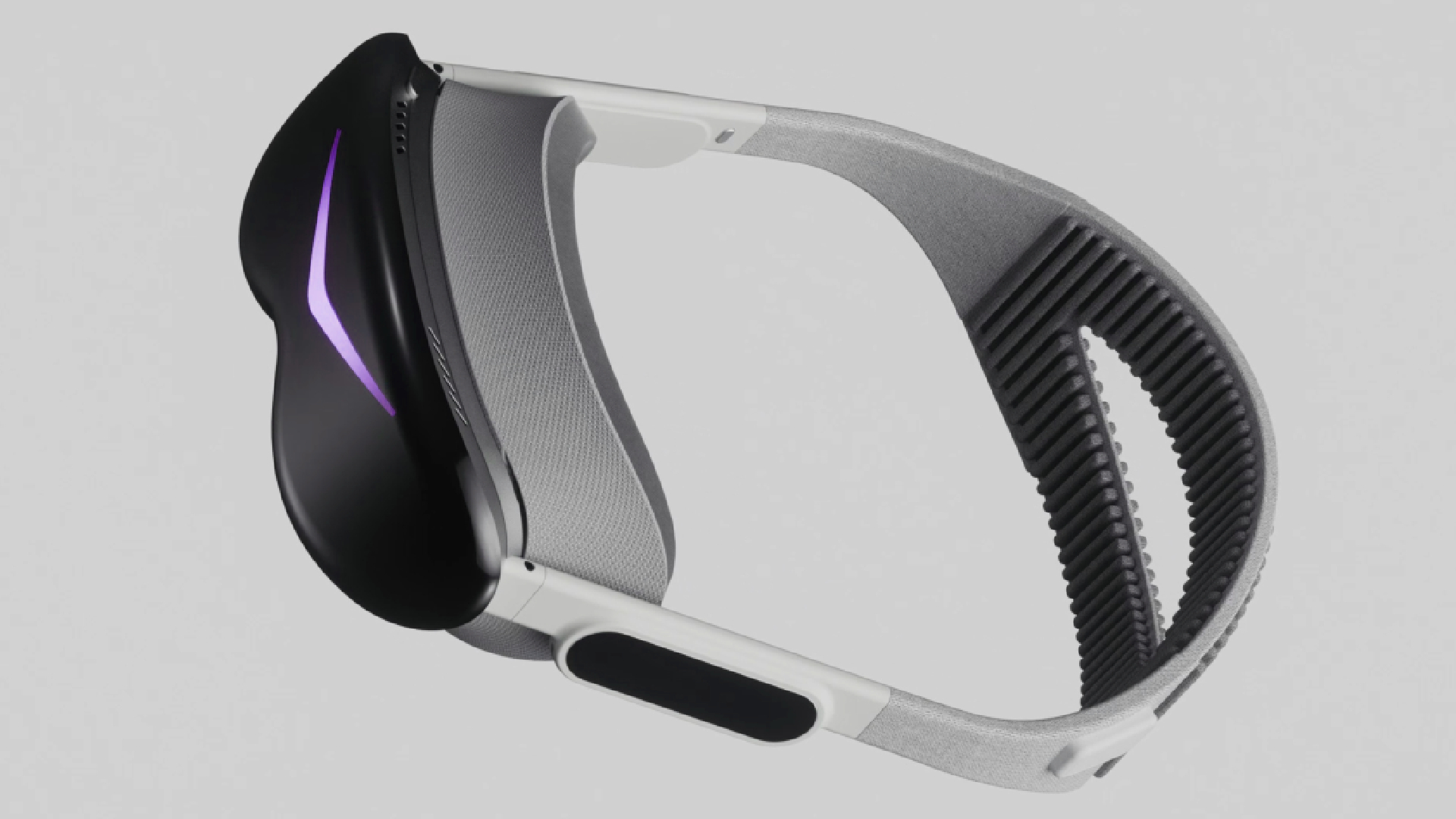 The Pimax Dream Air SE VR headset shot from the side, on a grey background