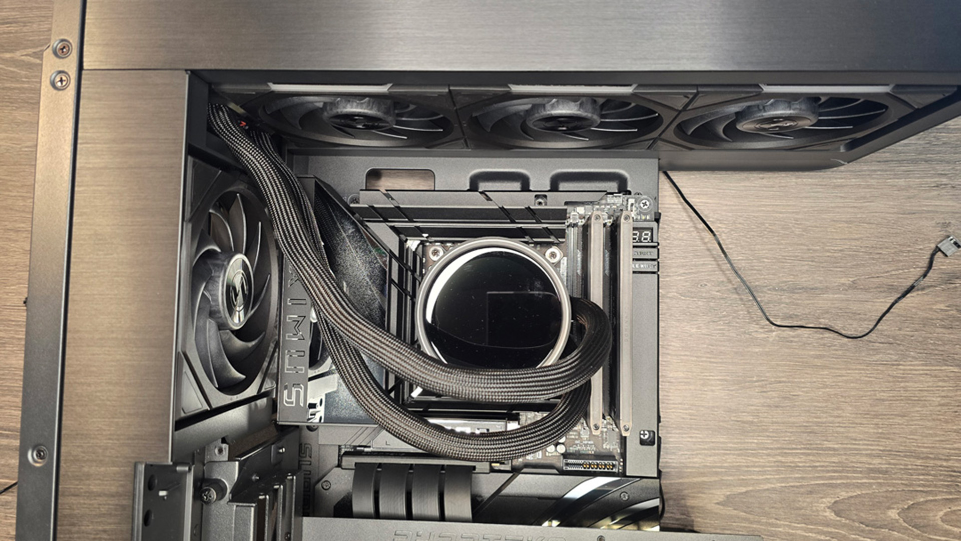 An RX 9070 XT gaming PC being built, step-by-step.