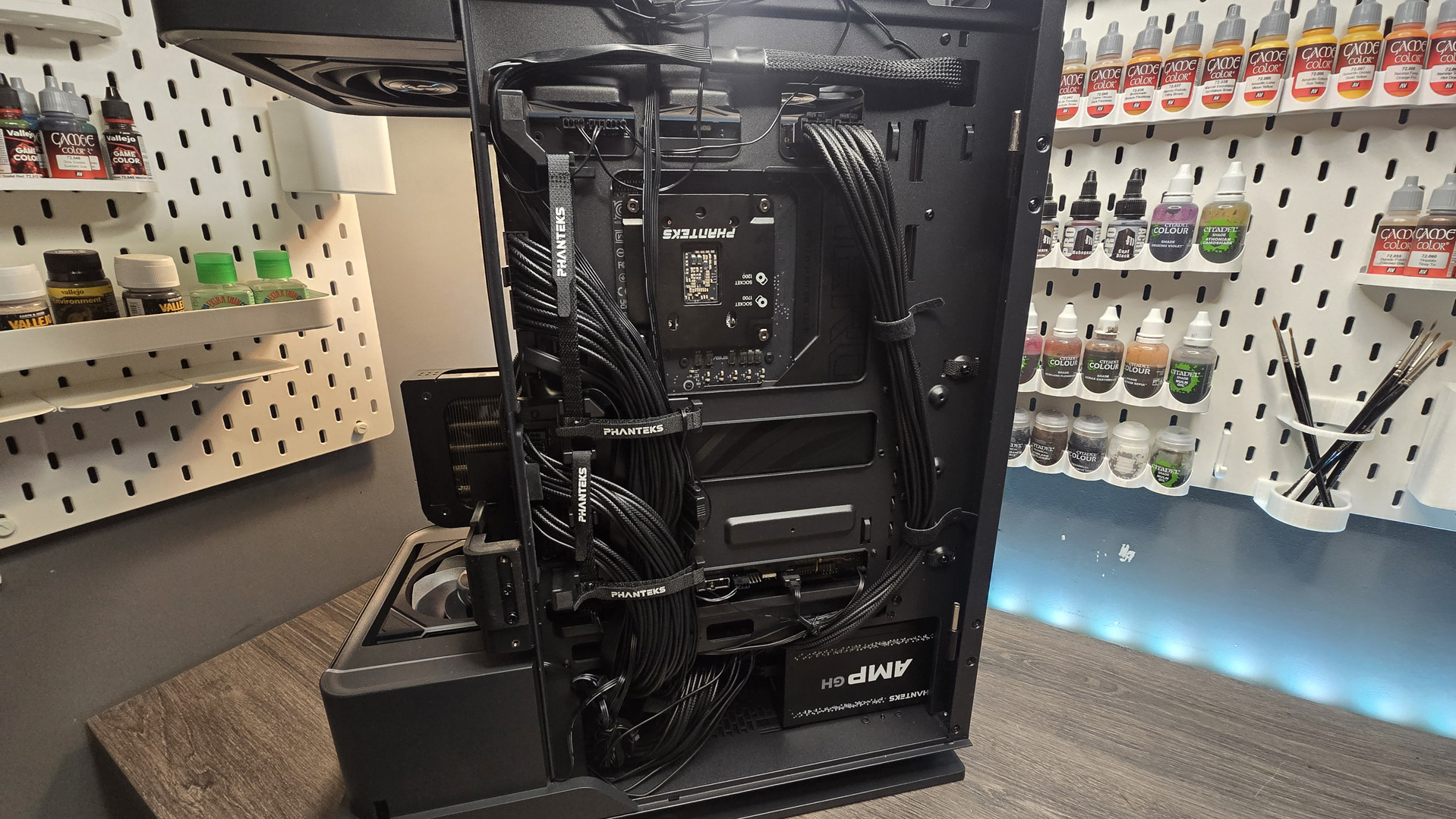 An RX 9070 XT gaming PC being built, step-by-step.