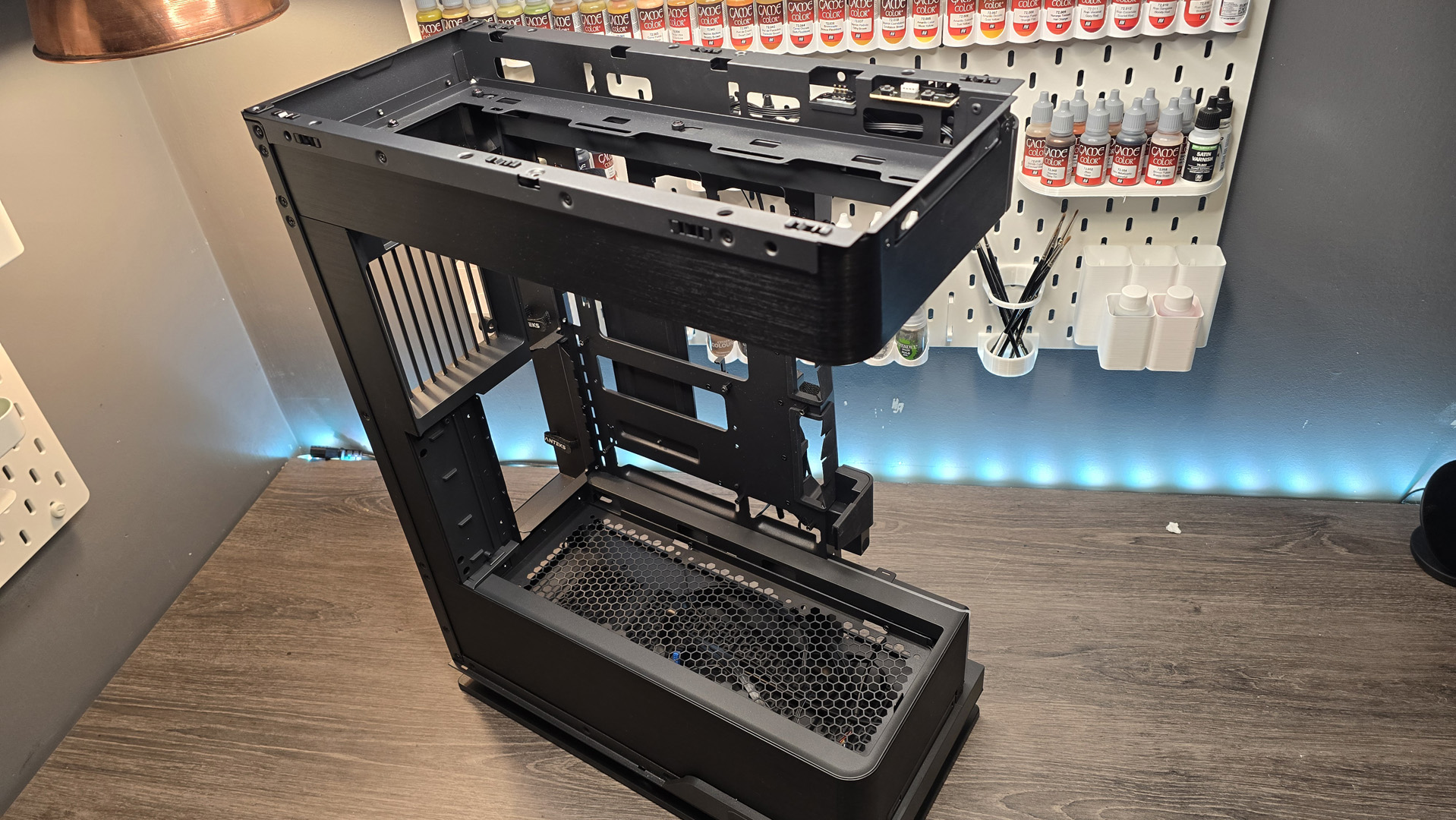 An RX 9070 XT gaming PC being built, step-by-step.