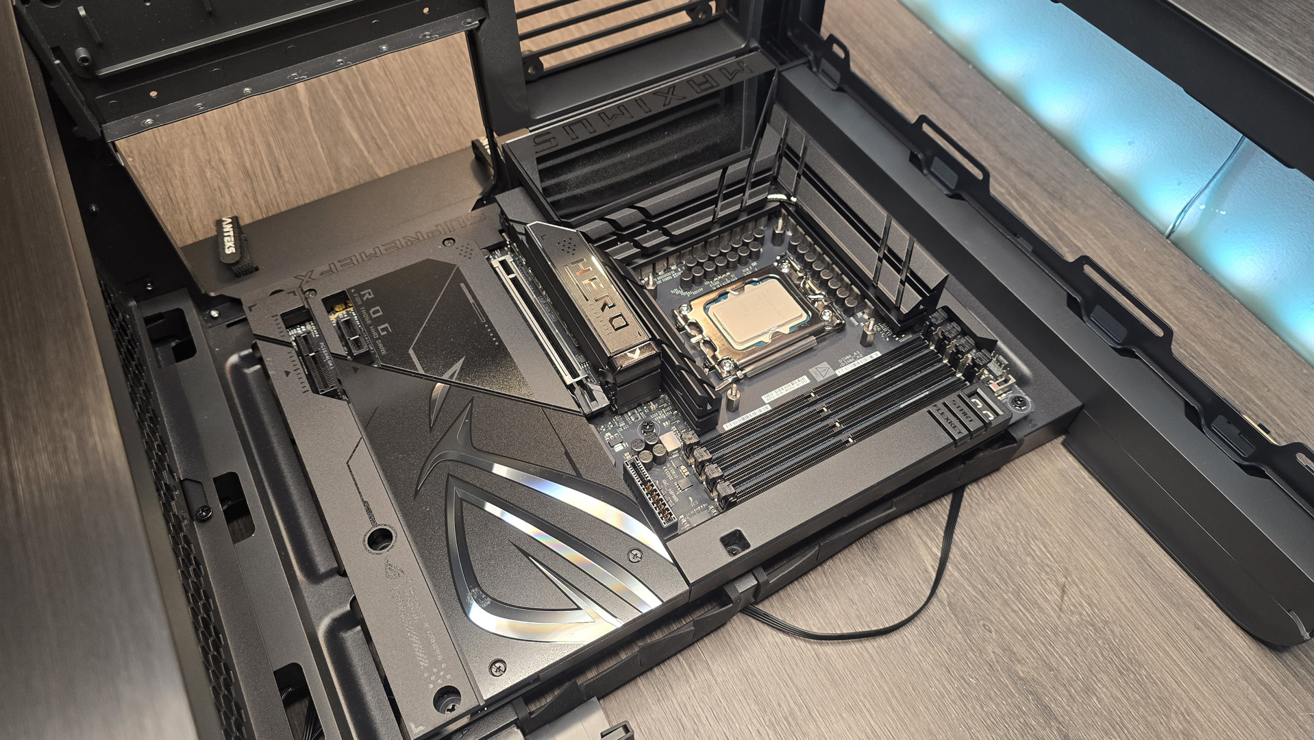 An RX 9070 XT gaming PC being built, step-by-step.