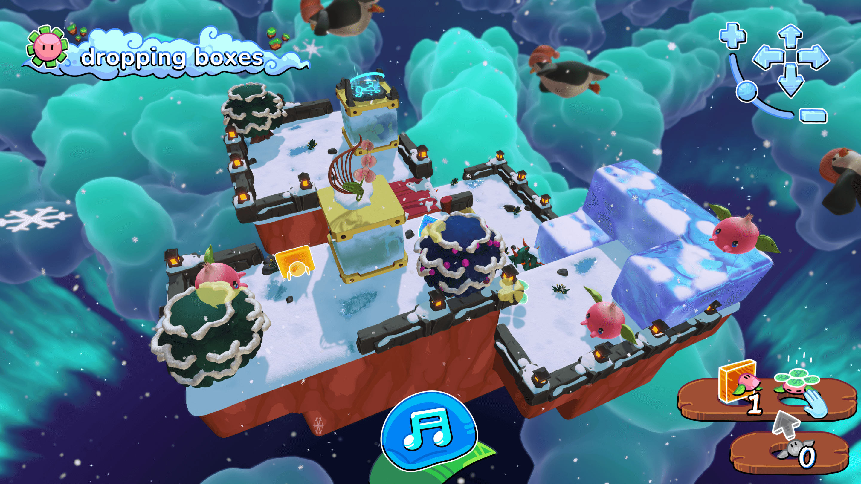 Snowy platforms for tempopo to bounce around Snowy platforms for tempopo to bounce around