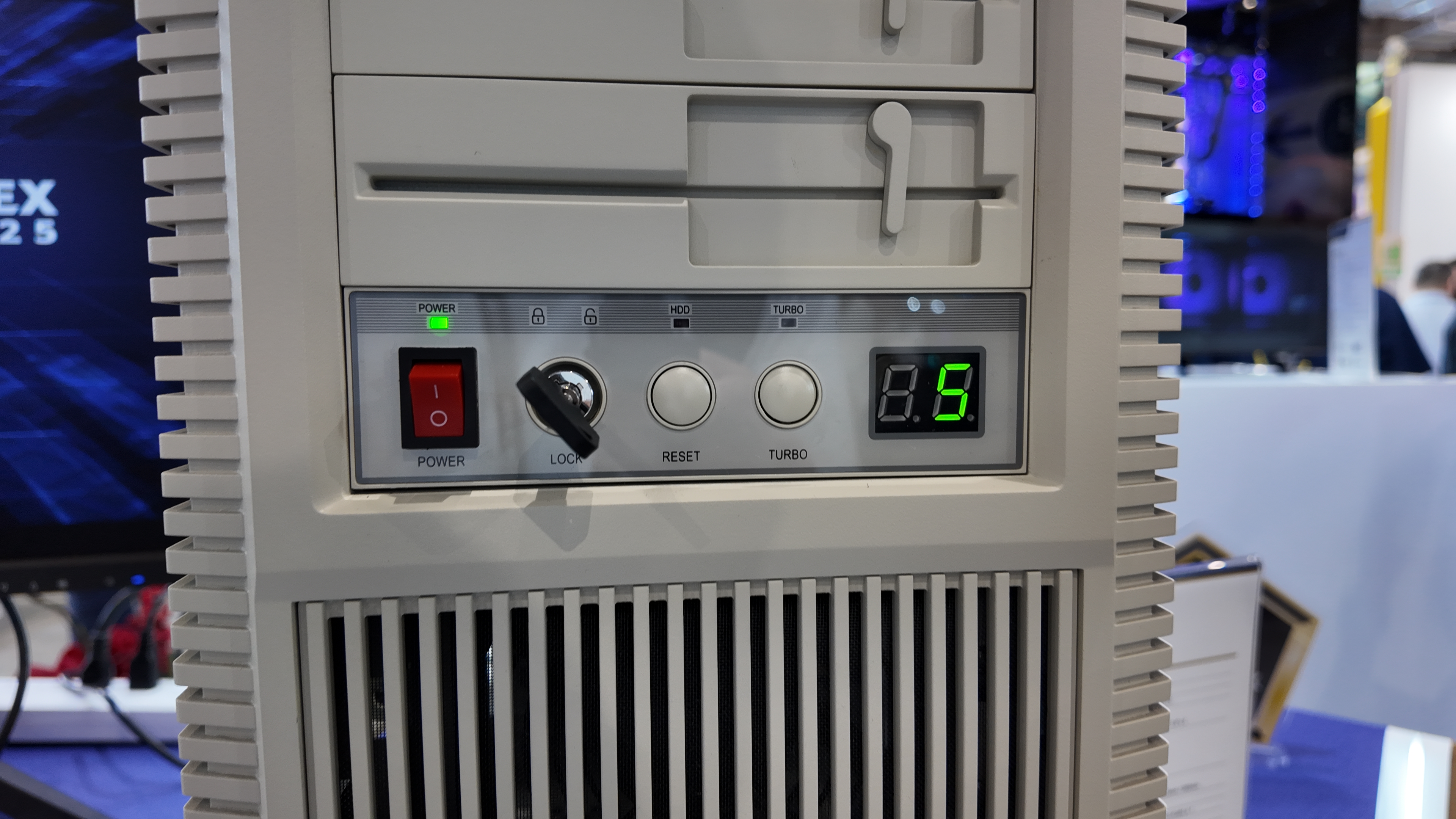 Silverstone FLP02 retro PC case on display at Computex trade show