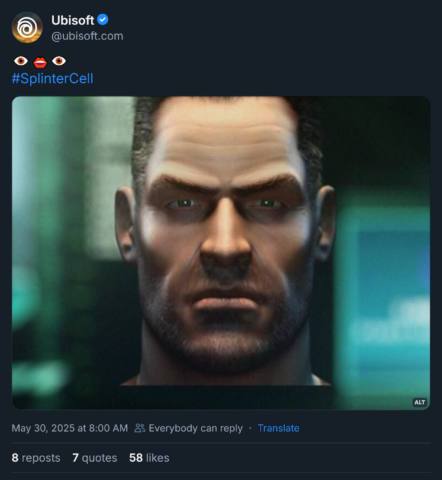 Ubisoft marks 10 years of trolling Splinter Cell fans with a new tease and I can’t believe I’m saying this but they used the wrong picture of Sam Fisher