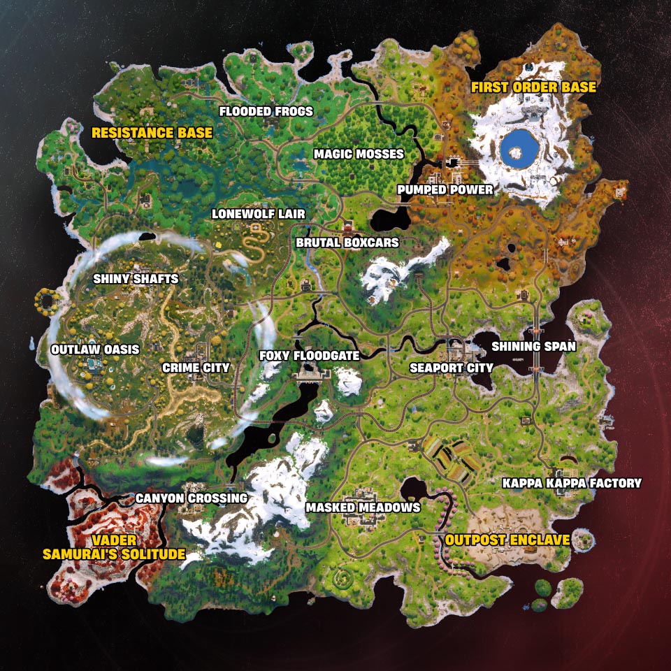 The Fortnite Chapter 6 Season 3 map