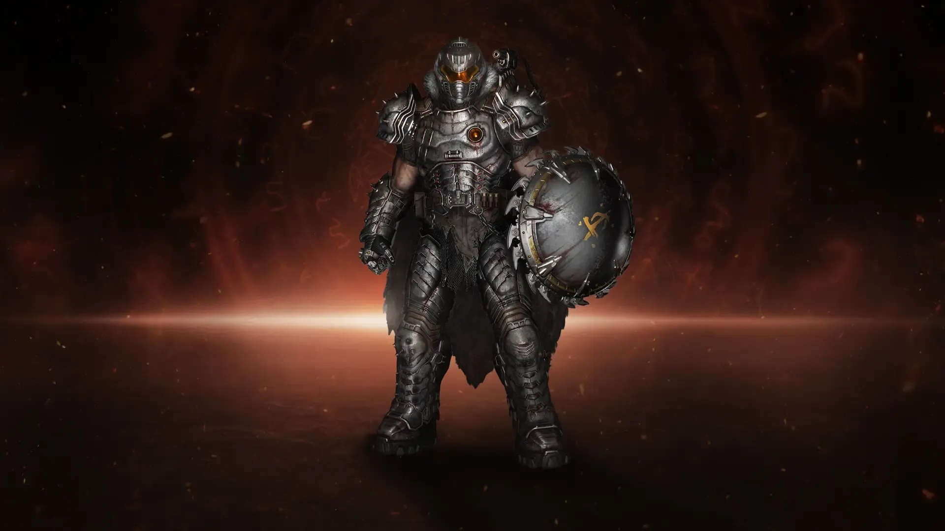 Doom Slayer stands wearing premium edition Dark Ages skin for early access Doom Slayer stands wearing premium edition Dark Ages skin for early access