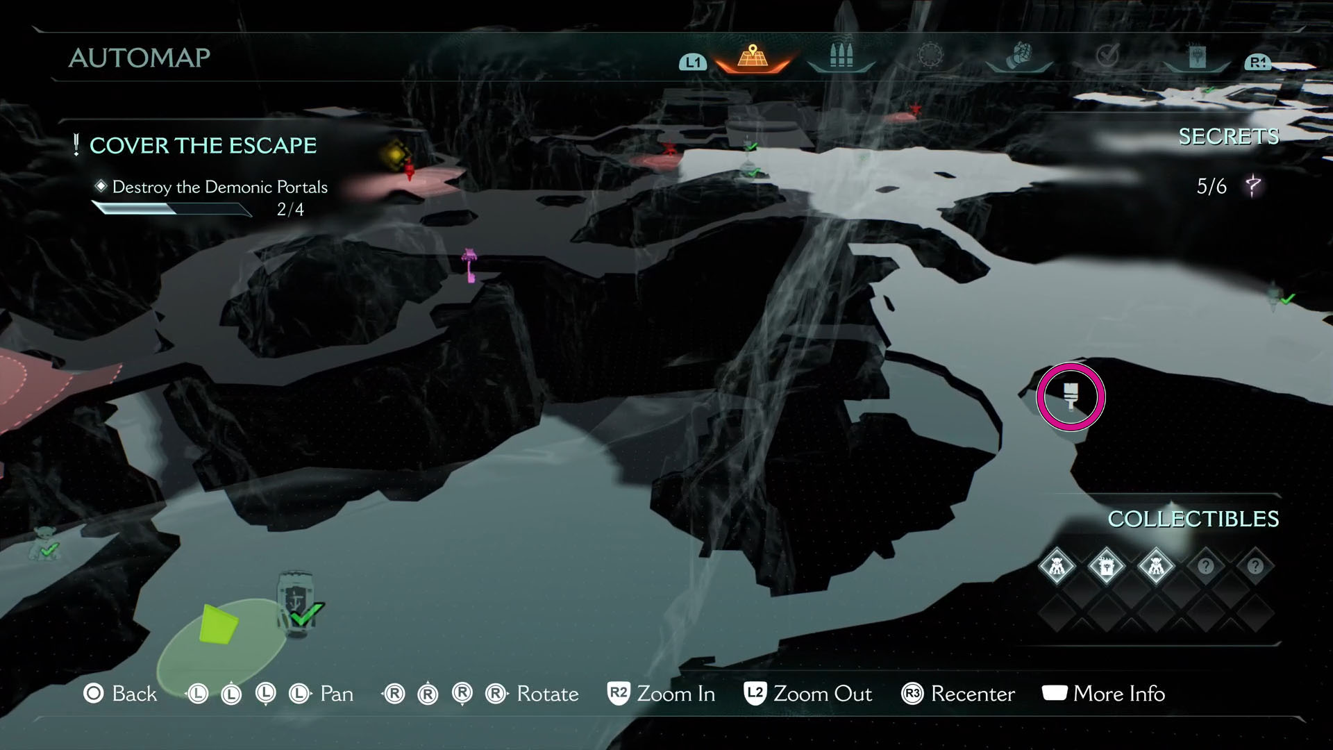A map of the Village of Khalim level showing the location of the Nightmare skin for the Combat Shotgun in Doom: The Dark Ages.