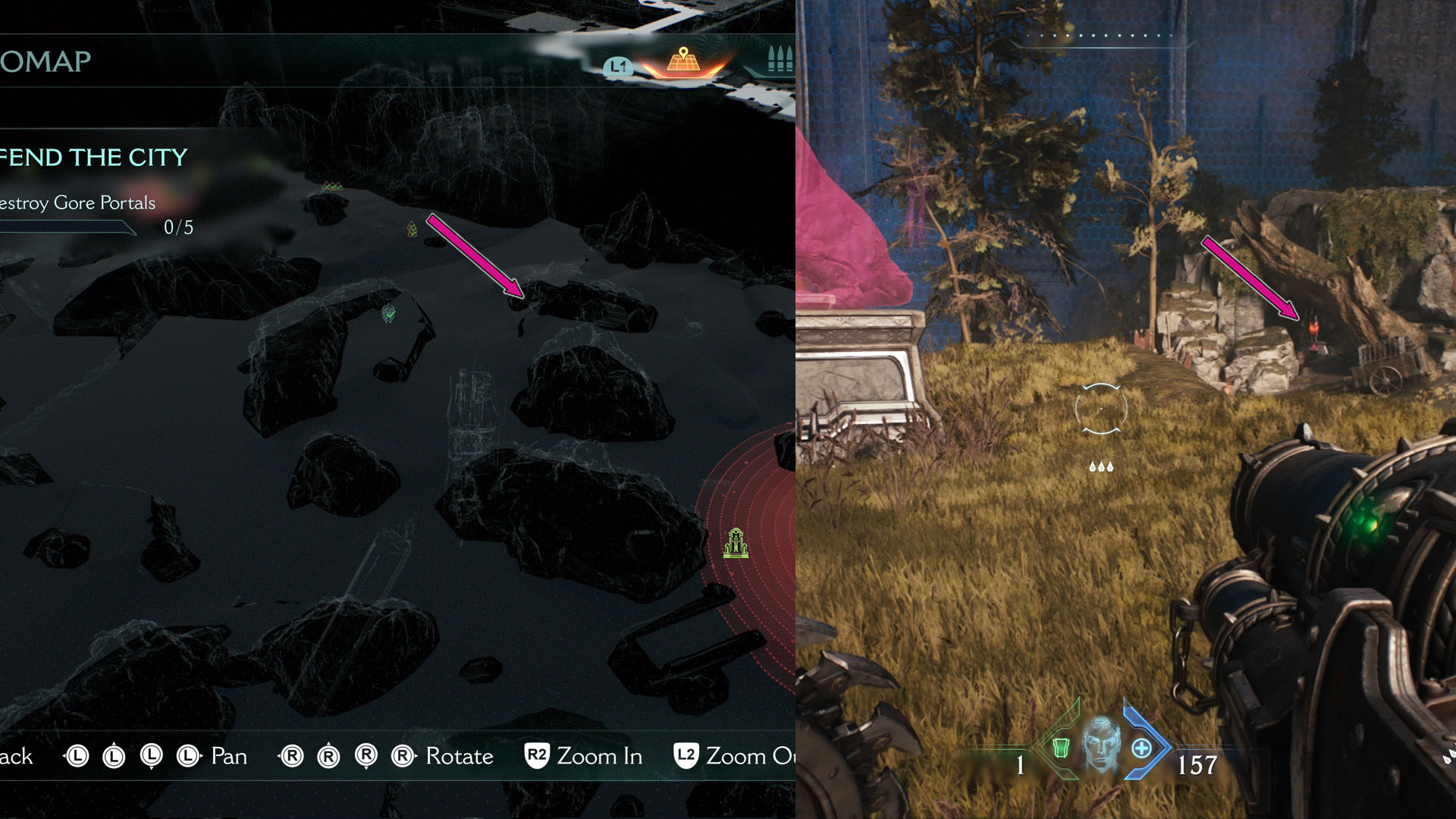 The image shows part of the map of Chapter 6 and the location of the second Wolf Statue. It is hidden inside a small cave.