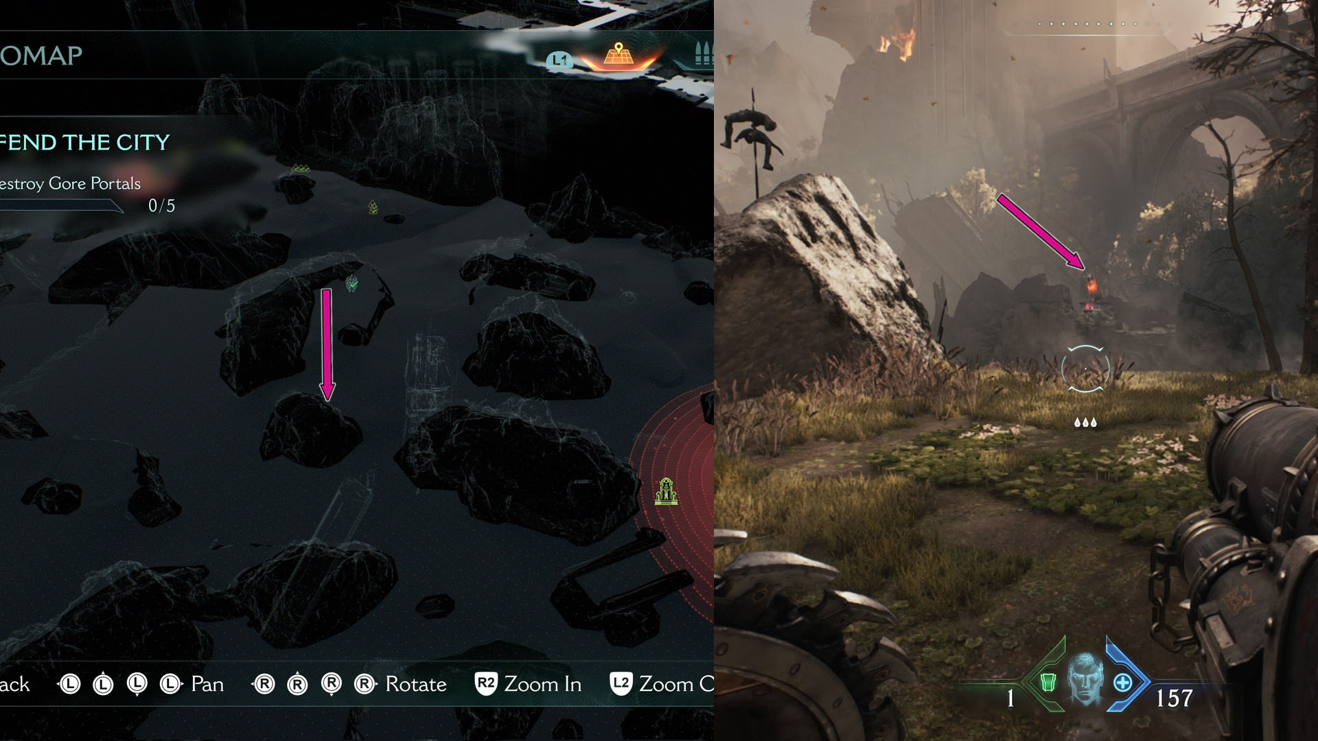 The imagem shows part of Chapter 6 map and the location of the third Wolf Statue. It is in the opposite side of the second statue on the higher ground. 