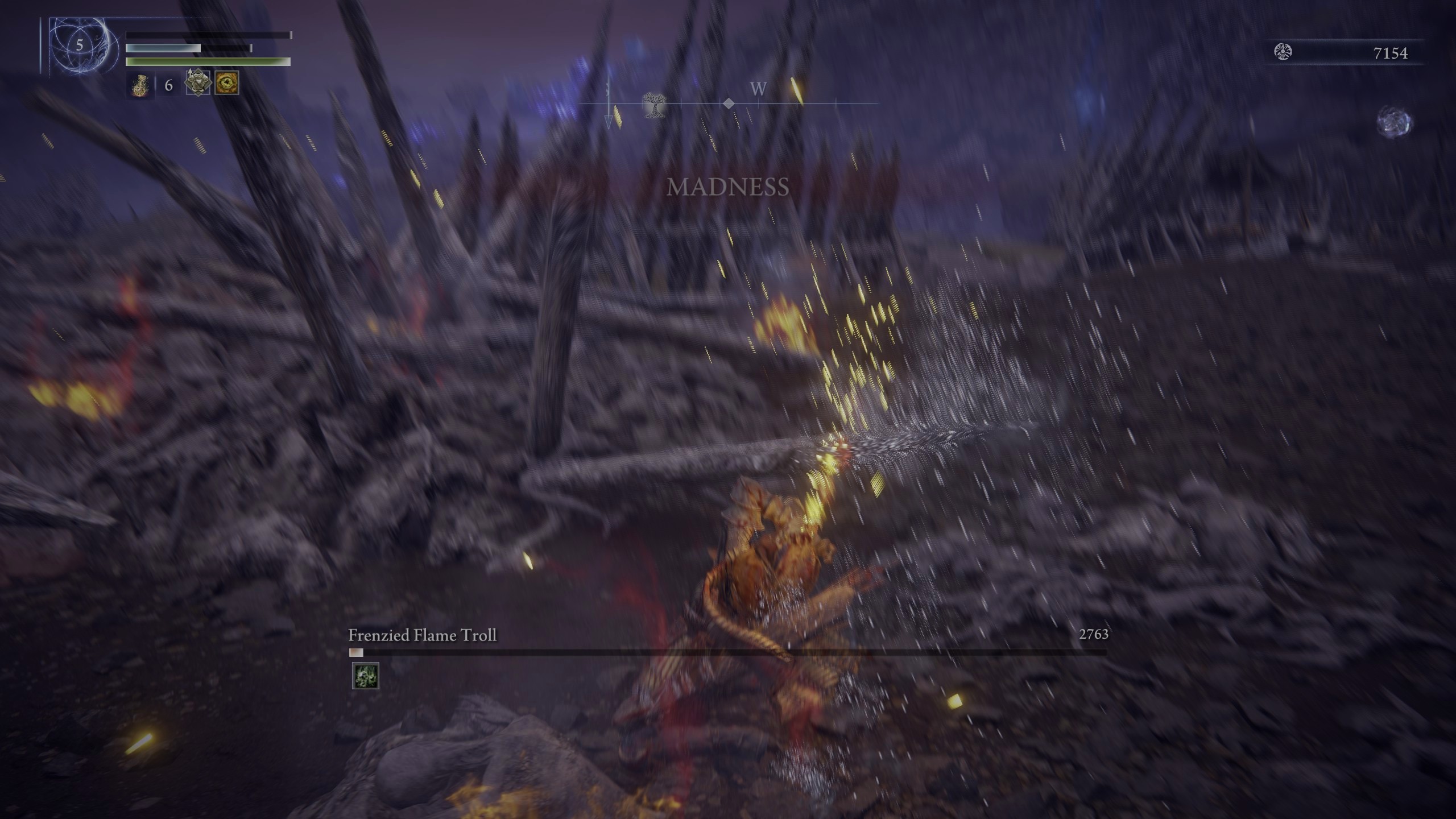 Elden Ring Nightreign character getting frenzied and dying while boss has very little health left.