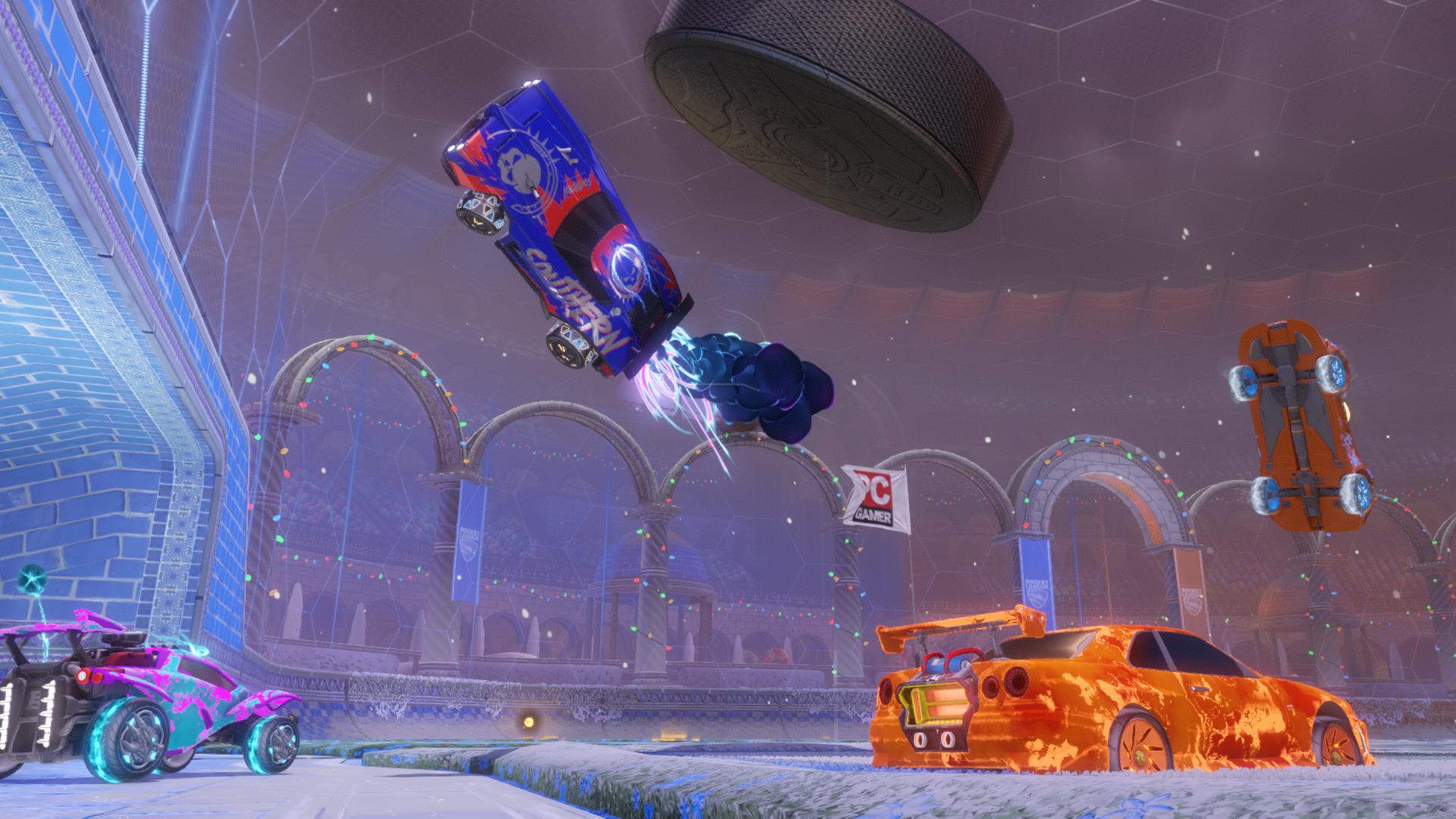 Rocket League's Snow Day mode