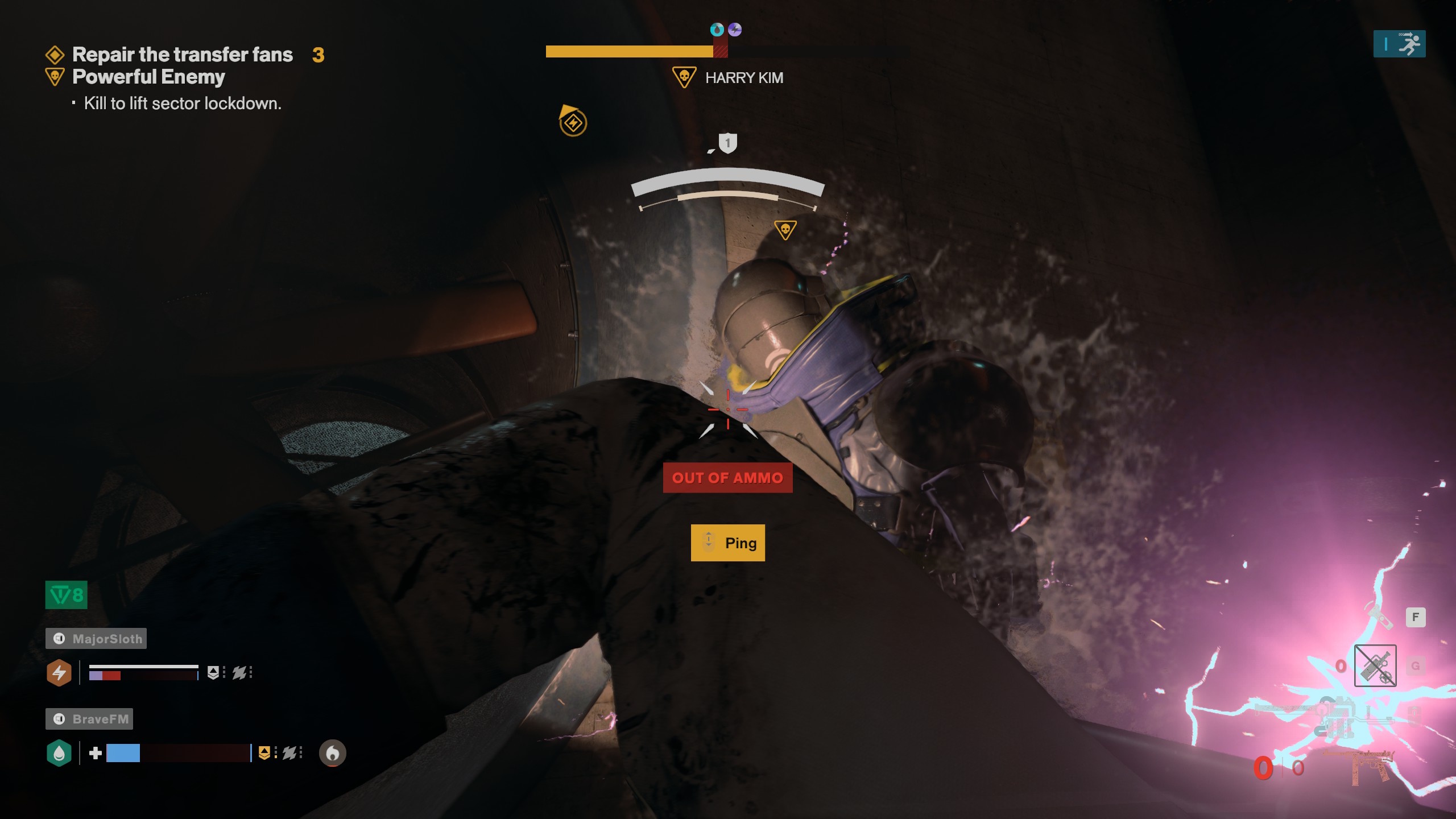 A cleaner using melee attacks after running out of ammo in FBC Firebreak