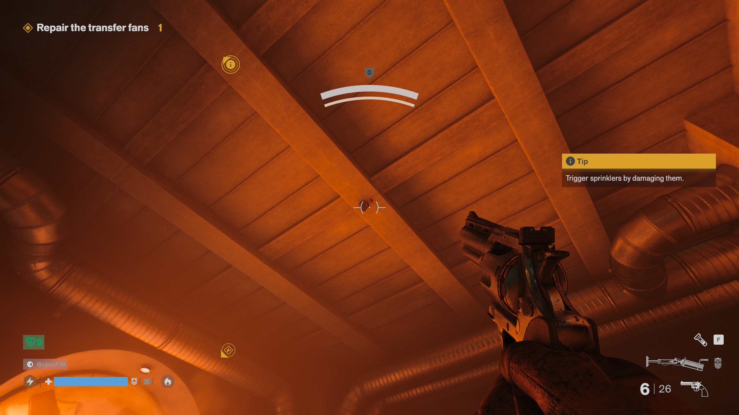 A sprinkler system in FBC Firebreak