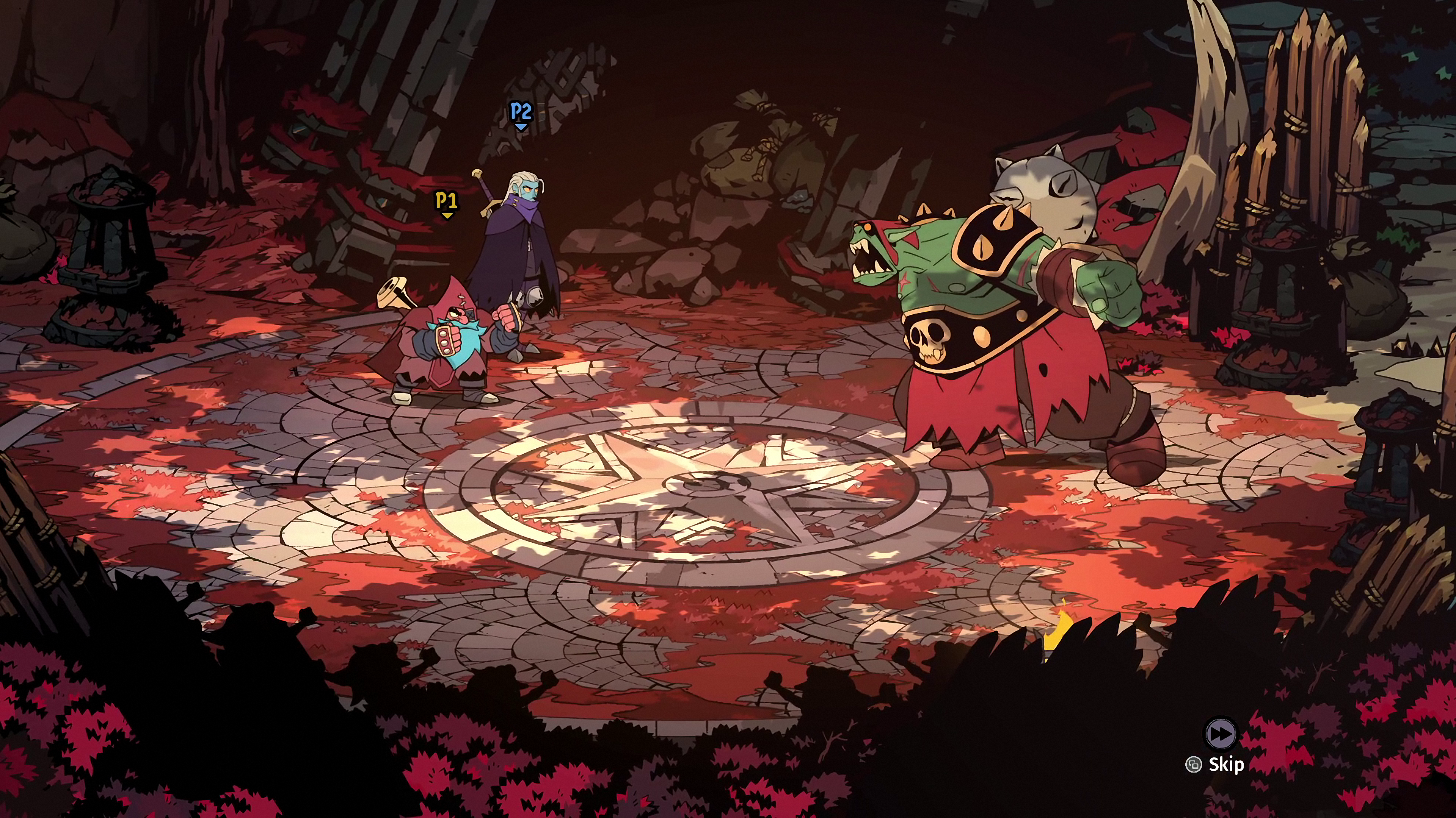 absolum screenshot showing characters fighting in a beat 'em up style