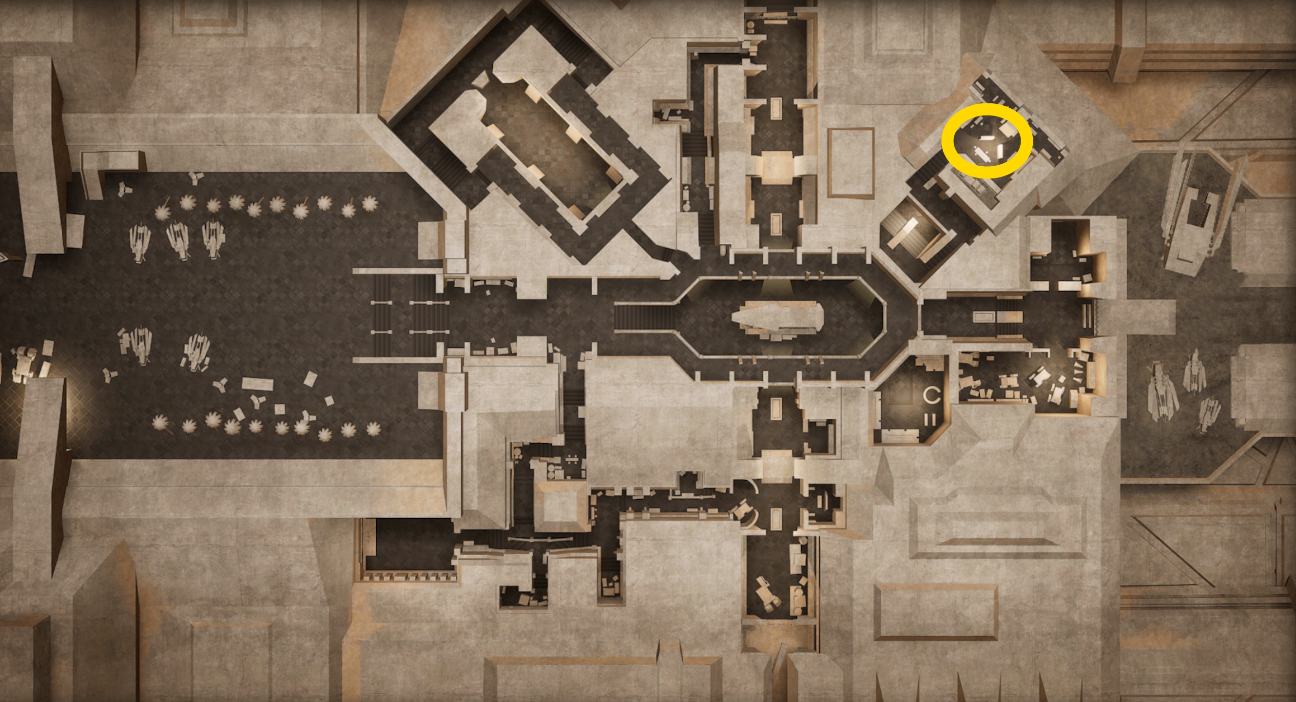 A map image showing where to find the Mentat advanced skill trainer in Dune Awakening A map image showing where to find the Mentat advanced skill trainer in Dune Awakening