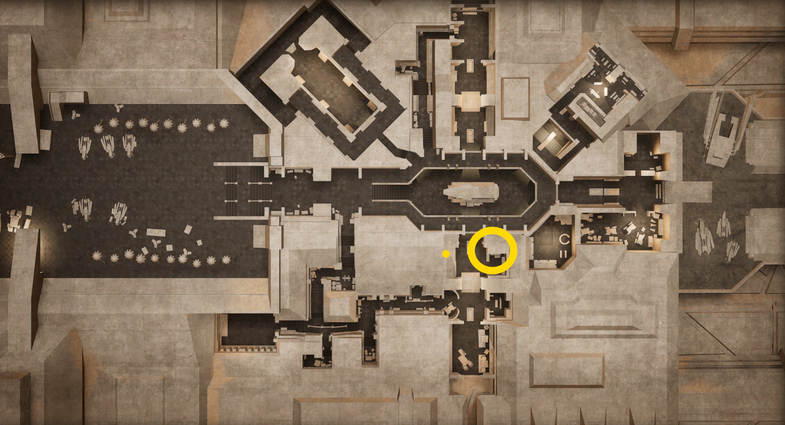 A map image showing where to find the Trooper advanced skill trainer in Dune Awakening A map image showing where to find the Trooper advanced skill trainer in Dune Awakening