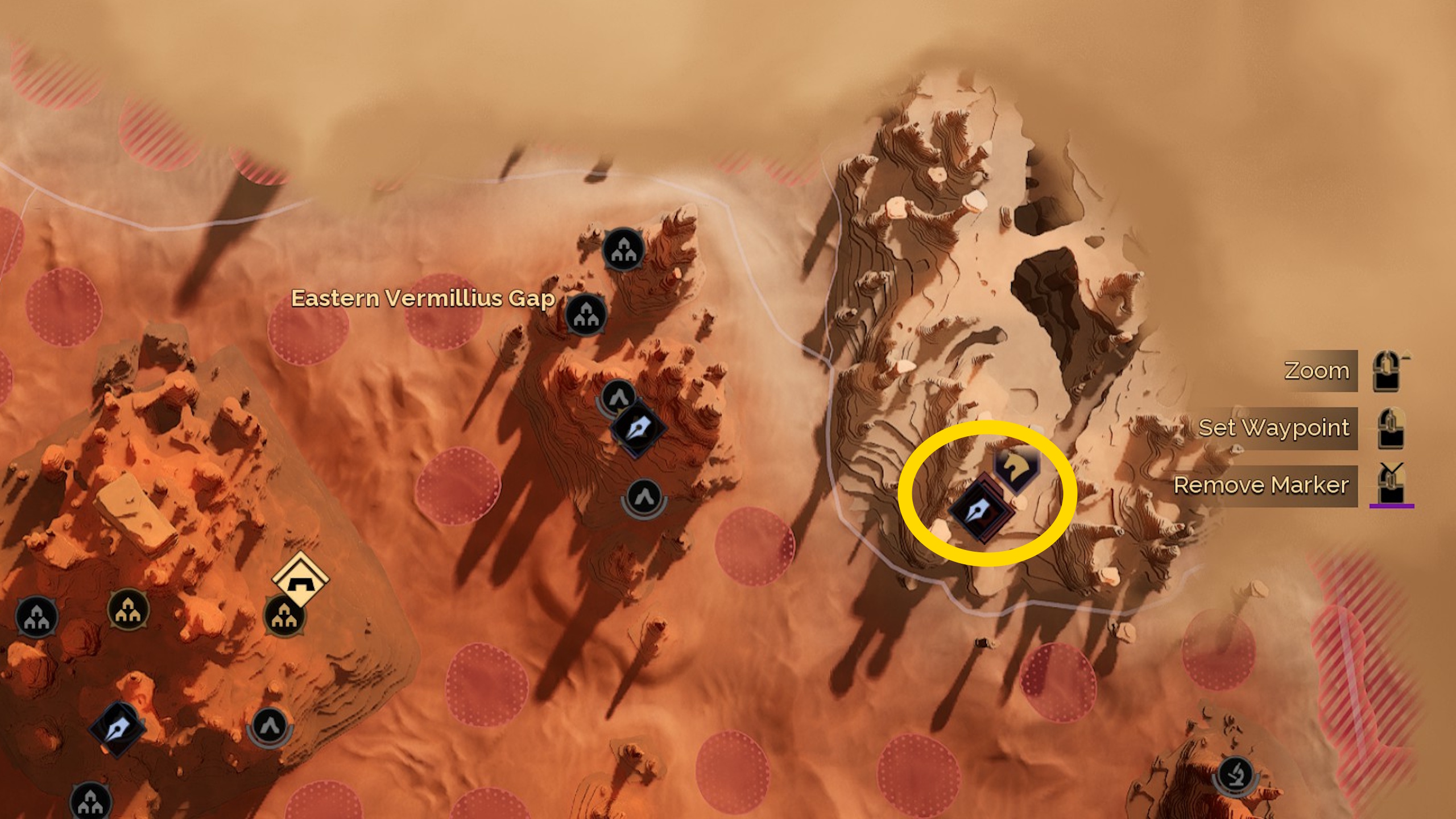 A map image showing where to find the Mentat trainer in Dune Awakening A map image showing where to find the Mentat trainer in Dune Awakening