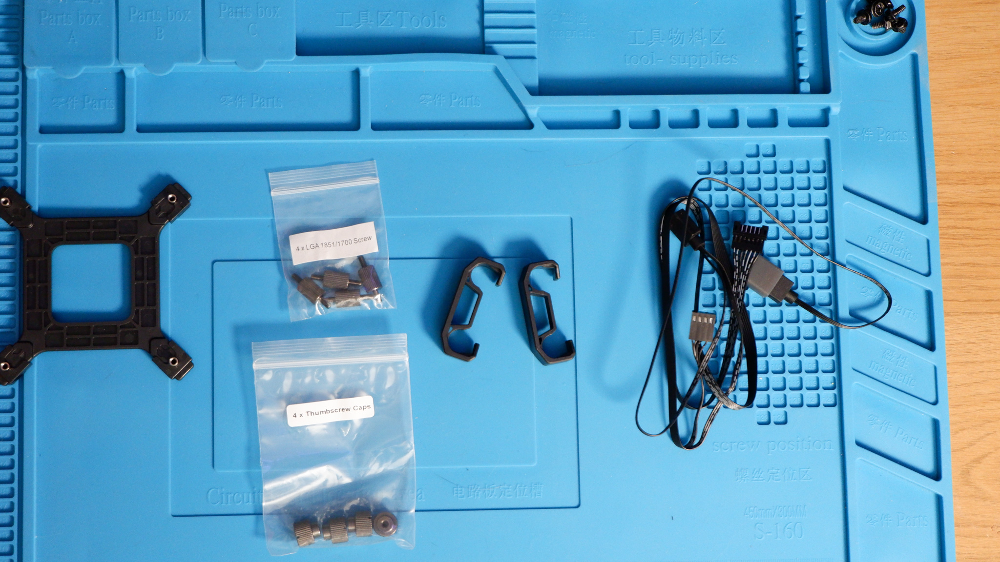 A Cooler Master MasterLiquid 360 Core II liquid cooler set-up on a test bench.