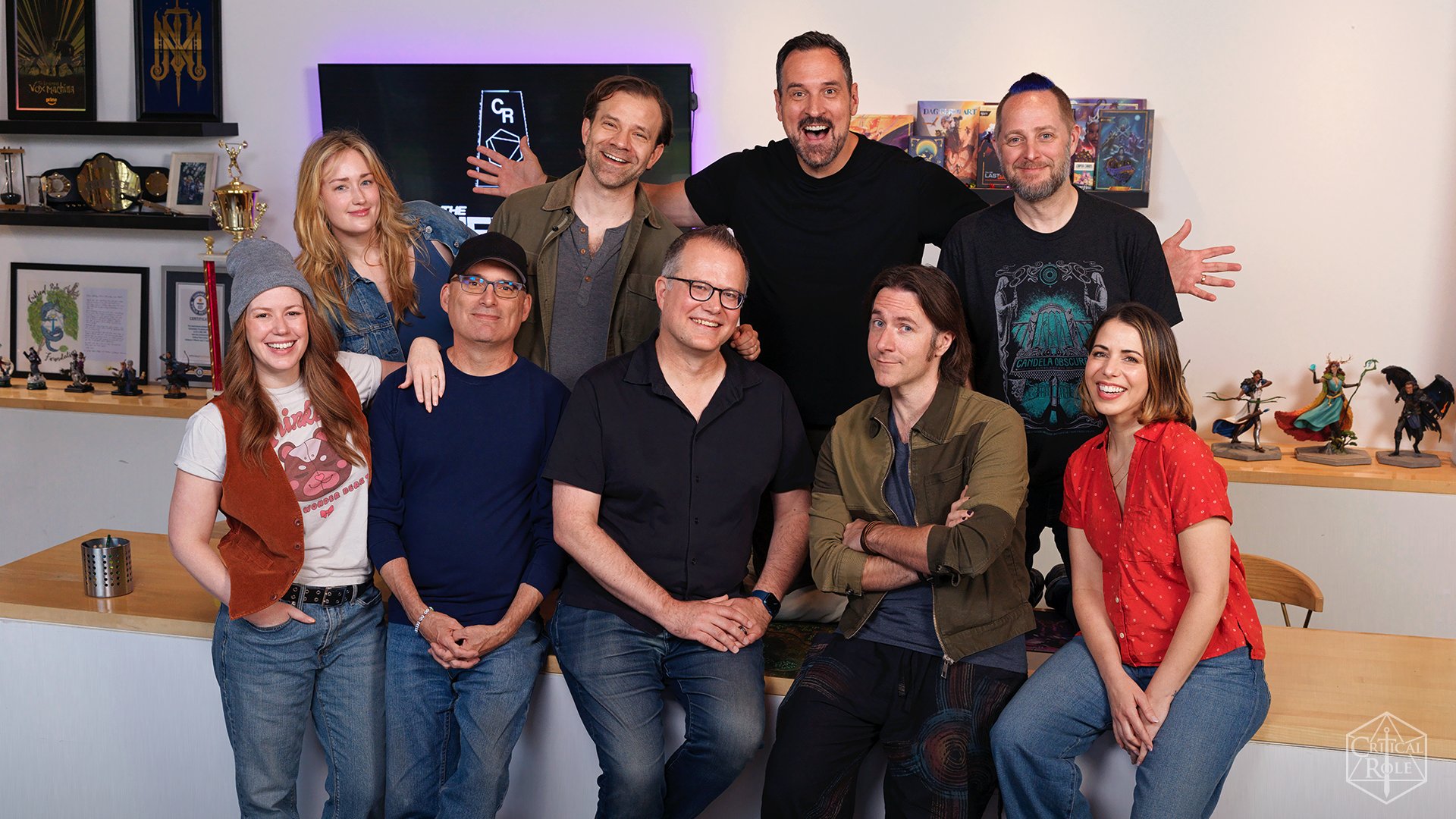 Chirs Perkins and Jeremy Crawford in their first picture with the Critical Role crew