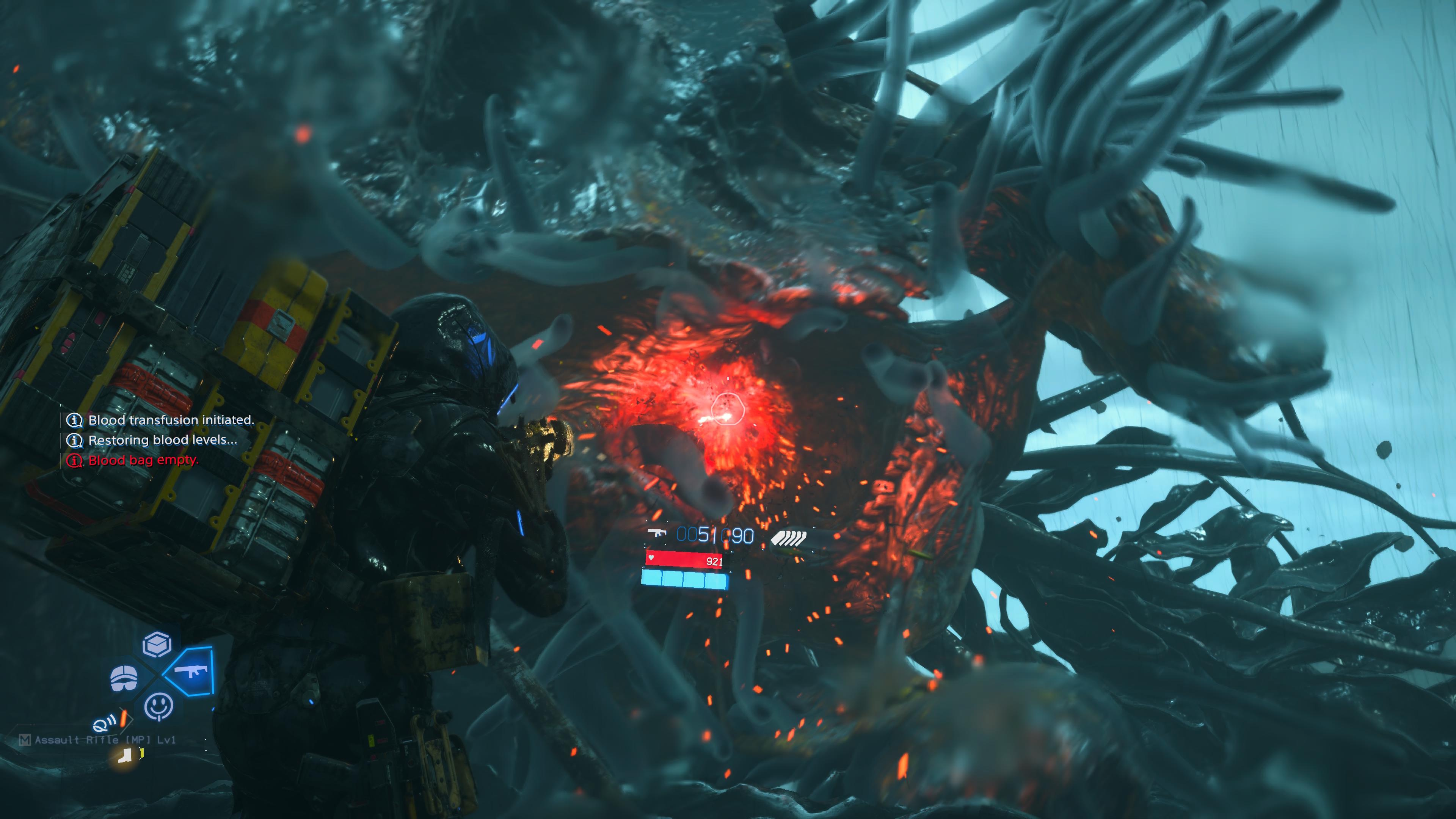 Sam fighting the Giant BT in Death Stranding 2