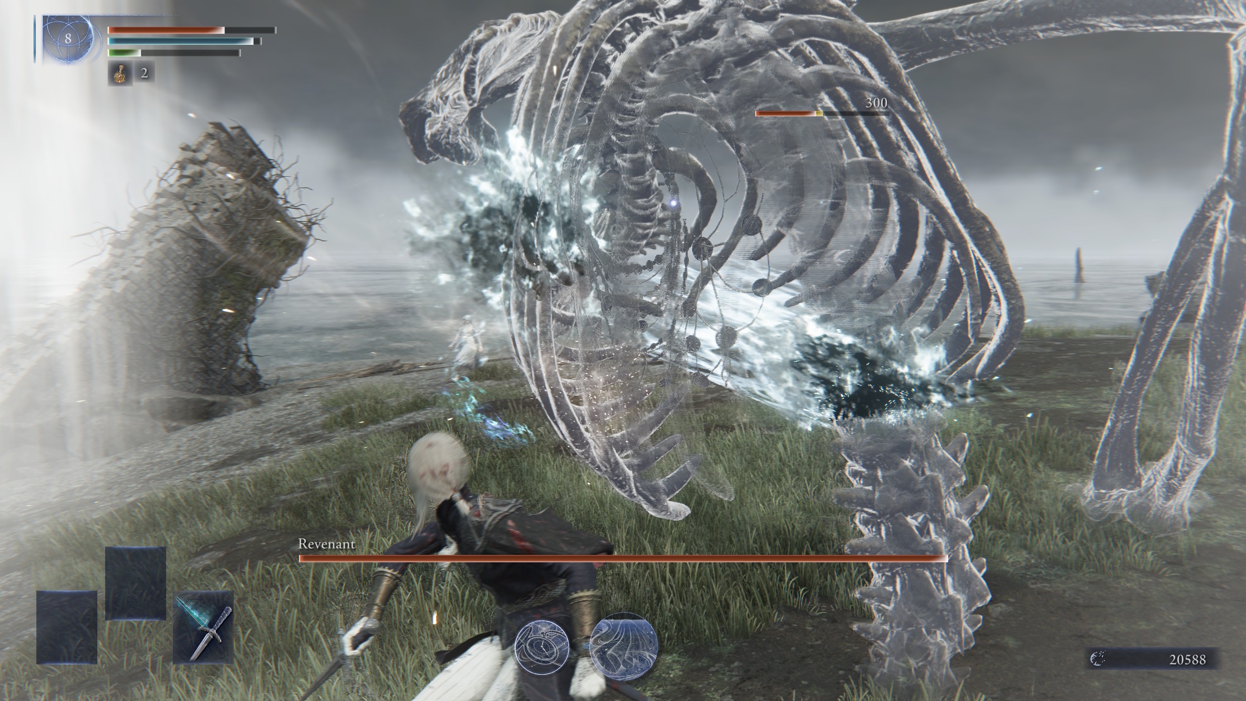 The Duchess attacking Sebastian the skeleton in Elden Ring Nightreign The Duchess attacking Sebastian the skeleton in Elden Ring Nightreign