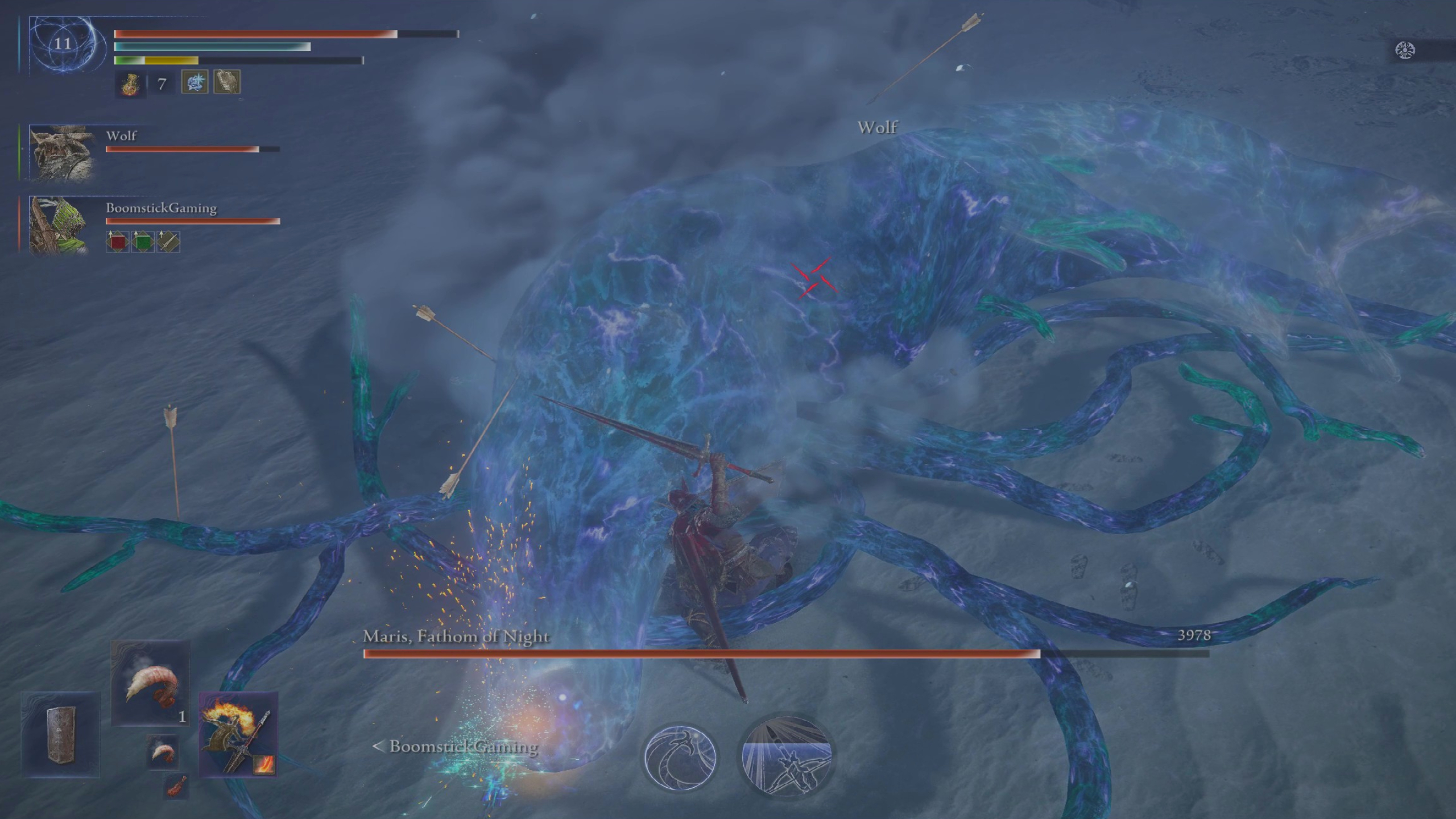 Elden Ring Nightreign Augur boss Maris guide: Maris collapsed on the ground, stunned, and ready for a critical hit.