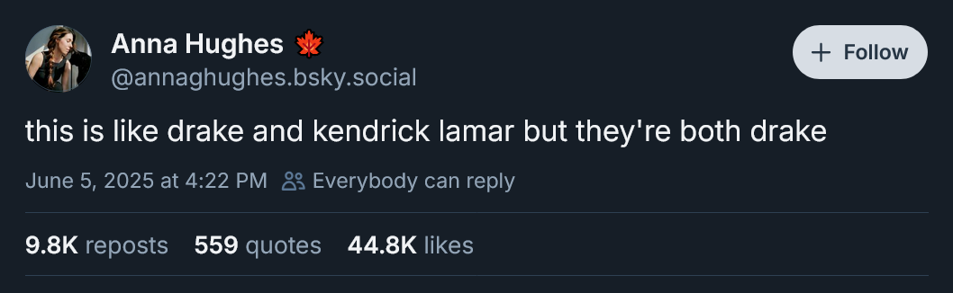 this is like drake and kendrick lamar but they're both drake