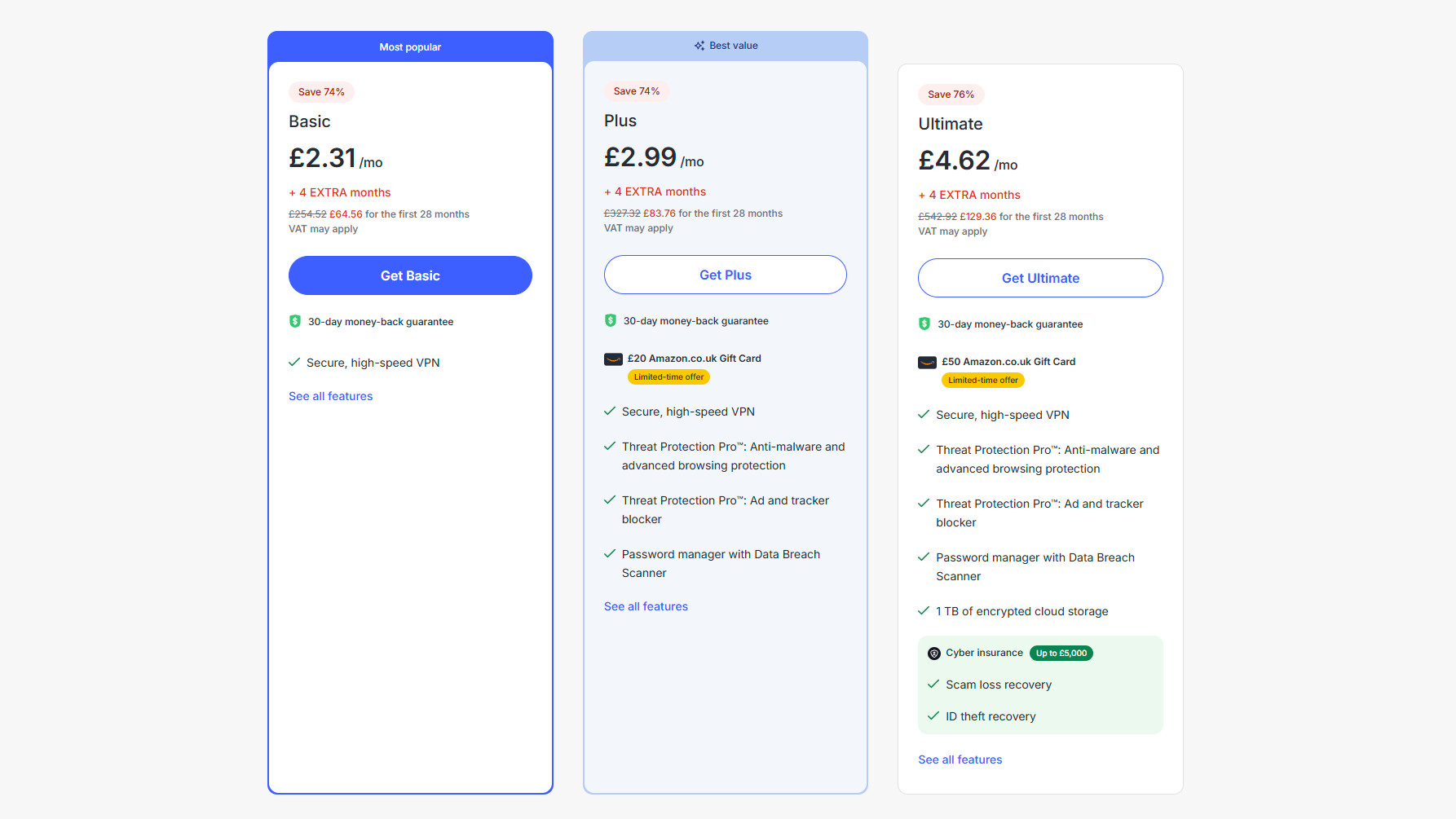 An image showing NordVPN exclusive deal plans in the UK