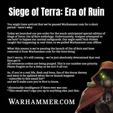 Games Workshop hits the panic button, temporarily shuts down Warhammer site after scalpers descend upon it with ‘abominable intelligence’ and bots