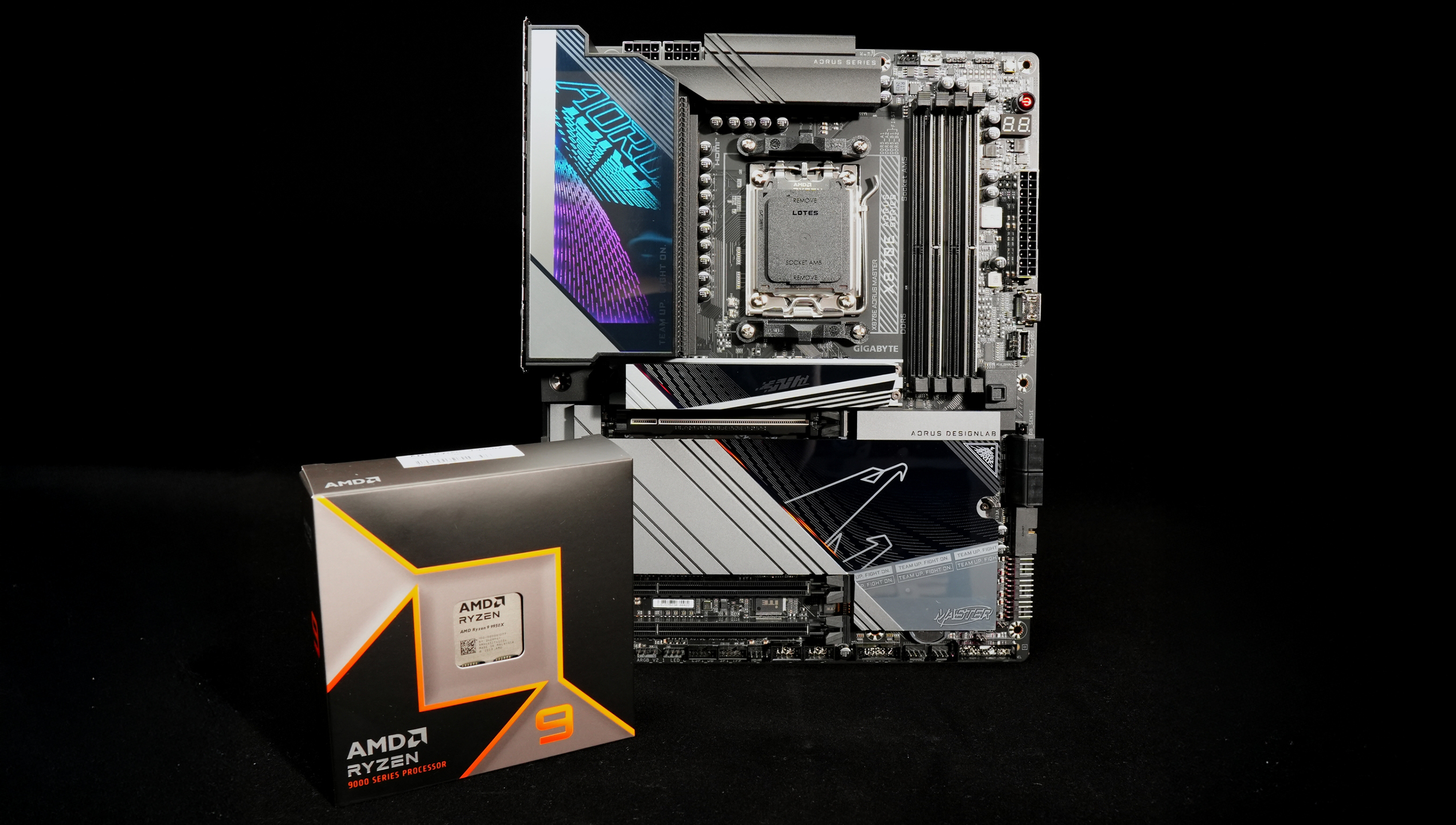 GIGABYTE X870e motherboard and AMD Ryzen 9 processor