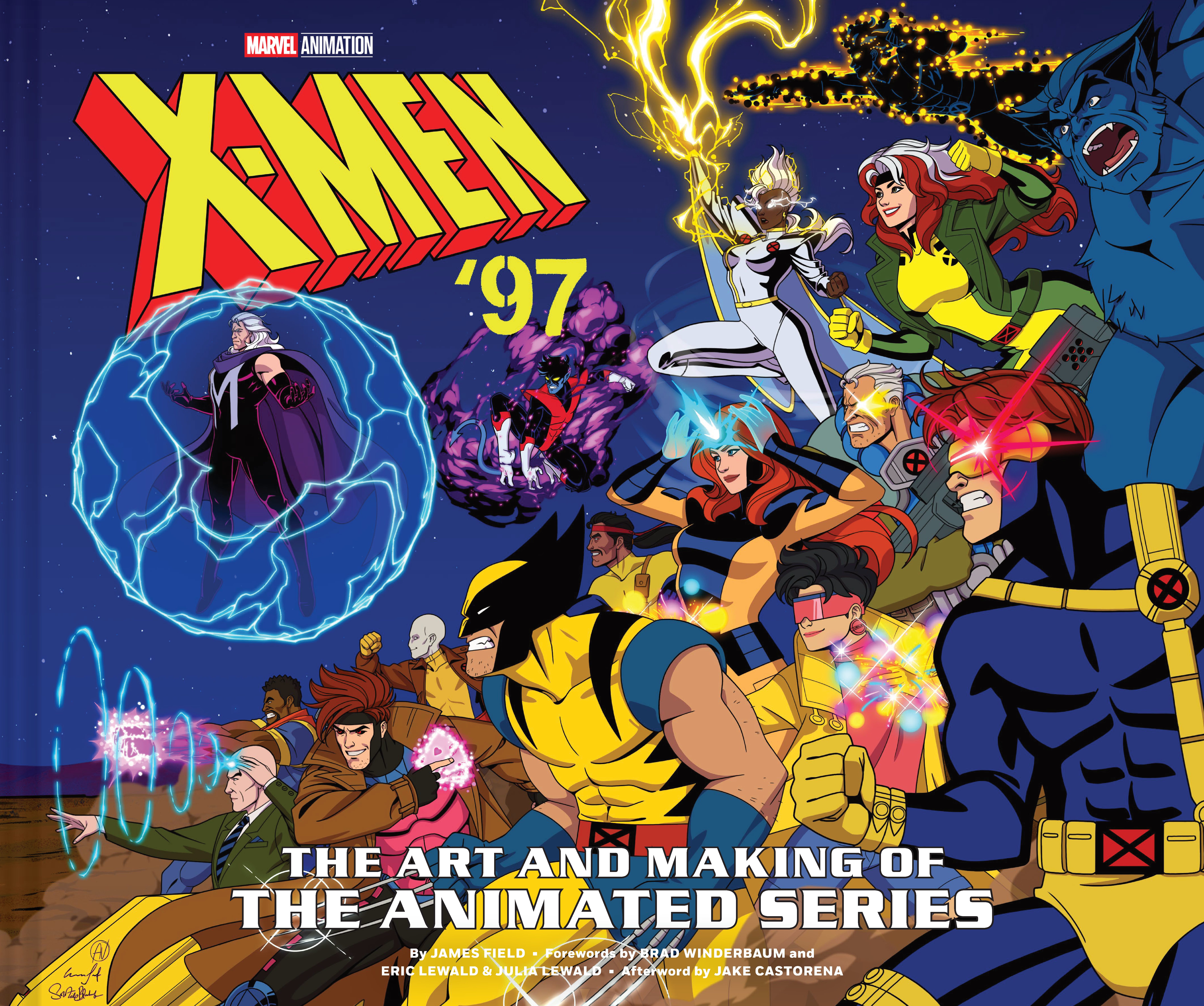 Cover of X-Men 97 art book with the full team assembling into battle Cover of X-Men 97 art book with the full team assembling into battle
