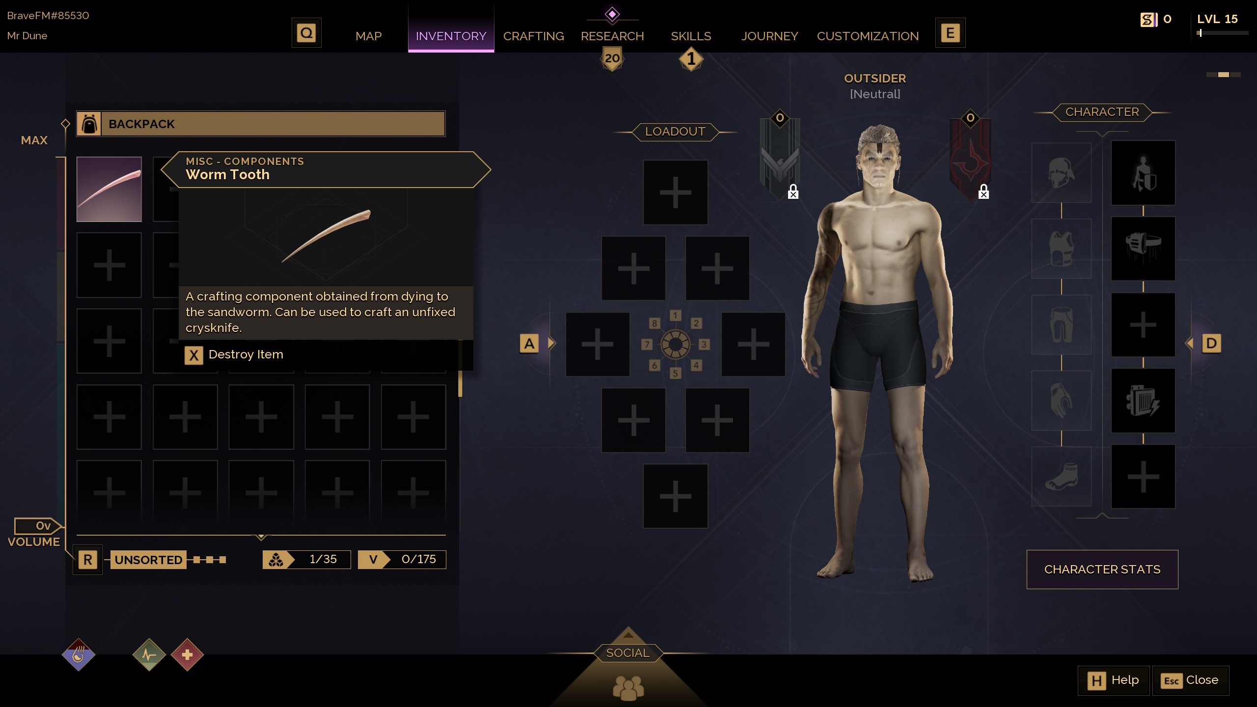 A Worm Tooth in Dune Awakening A Worm Tooth in Dune Awakening