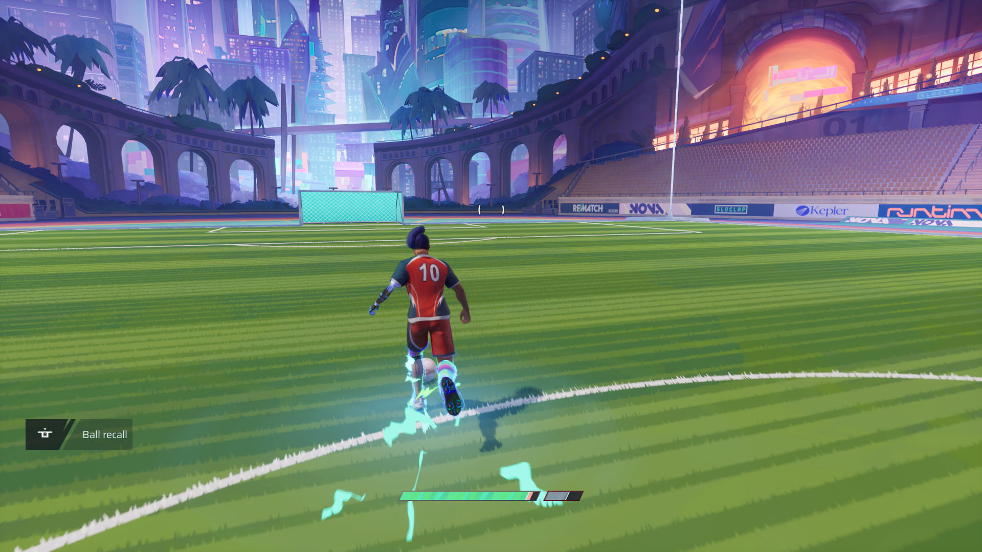 A Rematch screenshot showing a character running under the effect of Extra Effort. A Rematch screenshot showing a character running under the effect of Extra Effort.