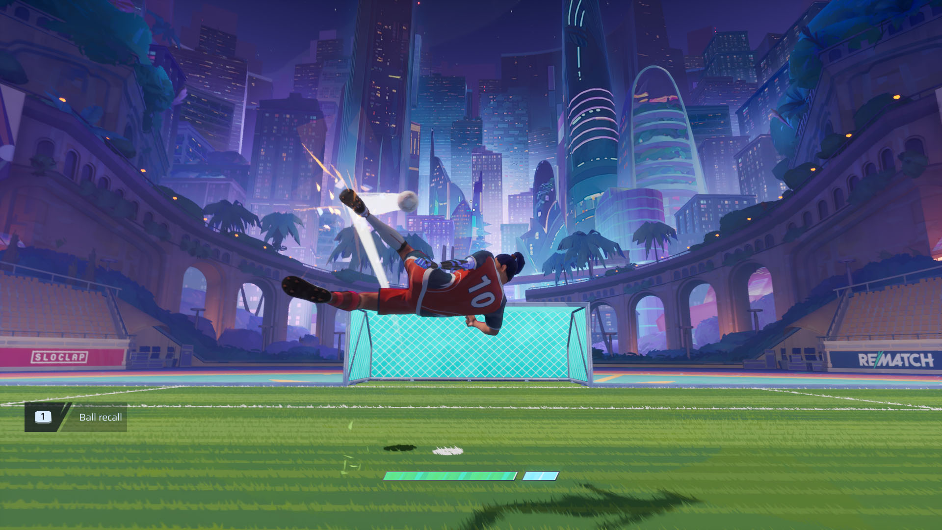 A Rematch screenshot showing a character performing a vollley. A Rematch screenshot showing a character performing a vollley.