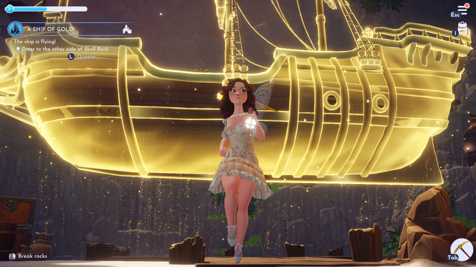 Ship covered in Pixie Dust in Disney Dreamlight Valley