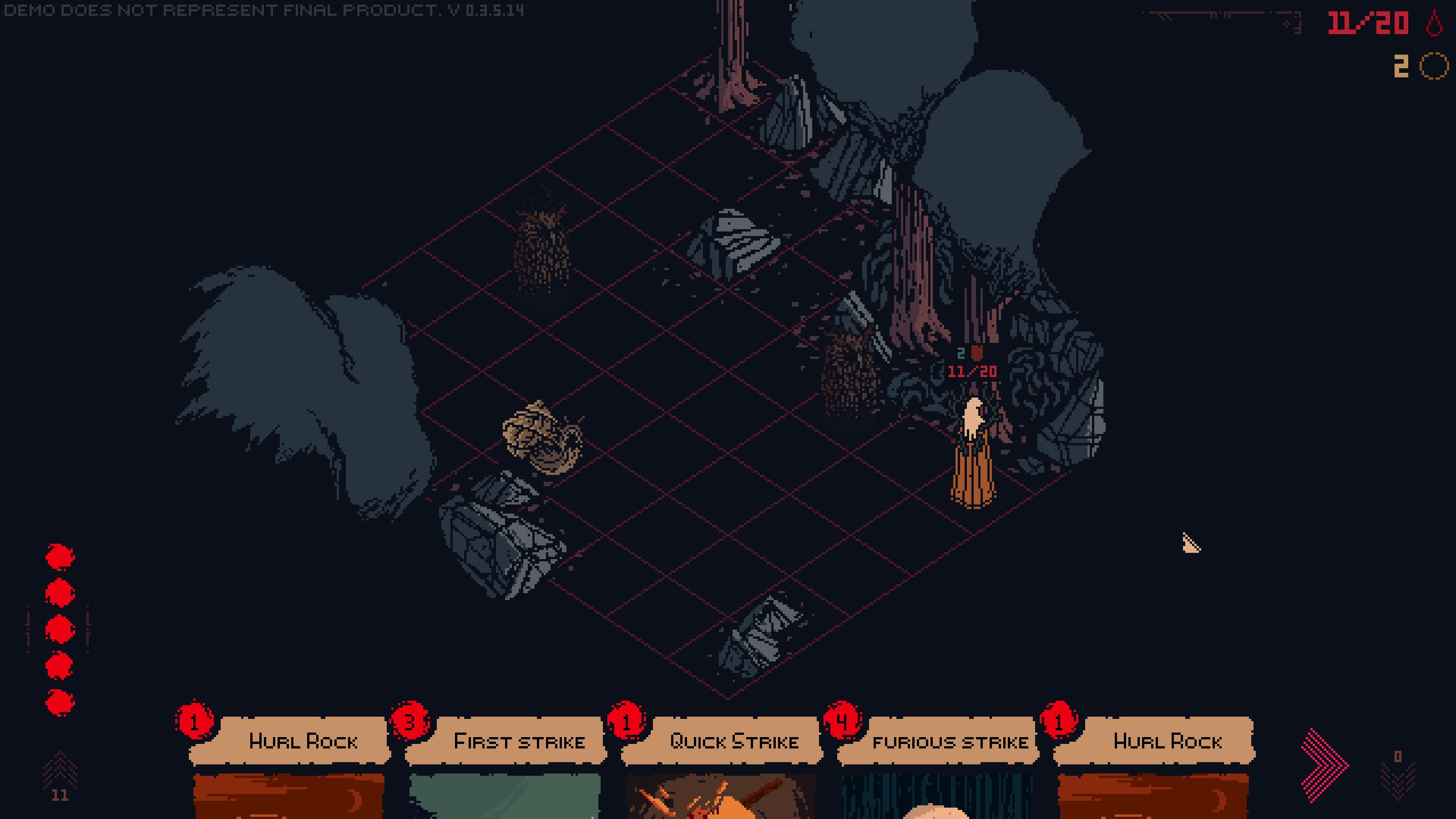 Various screenshots from Death Howl, a soulslike deckbuilder from The Outer Zone