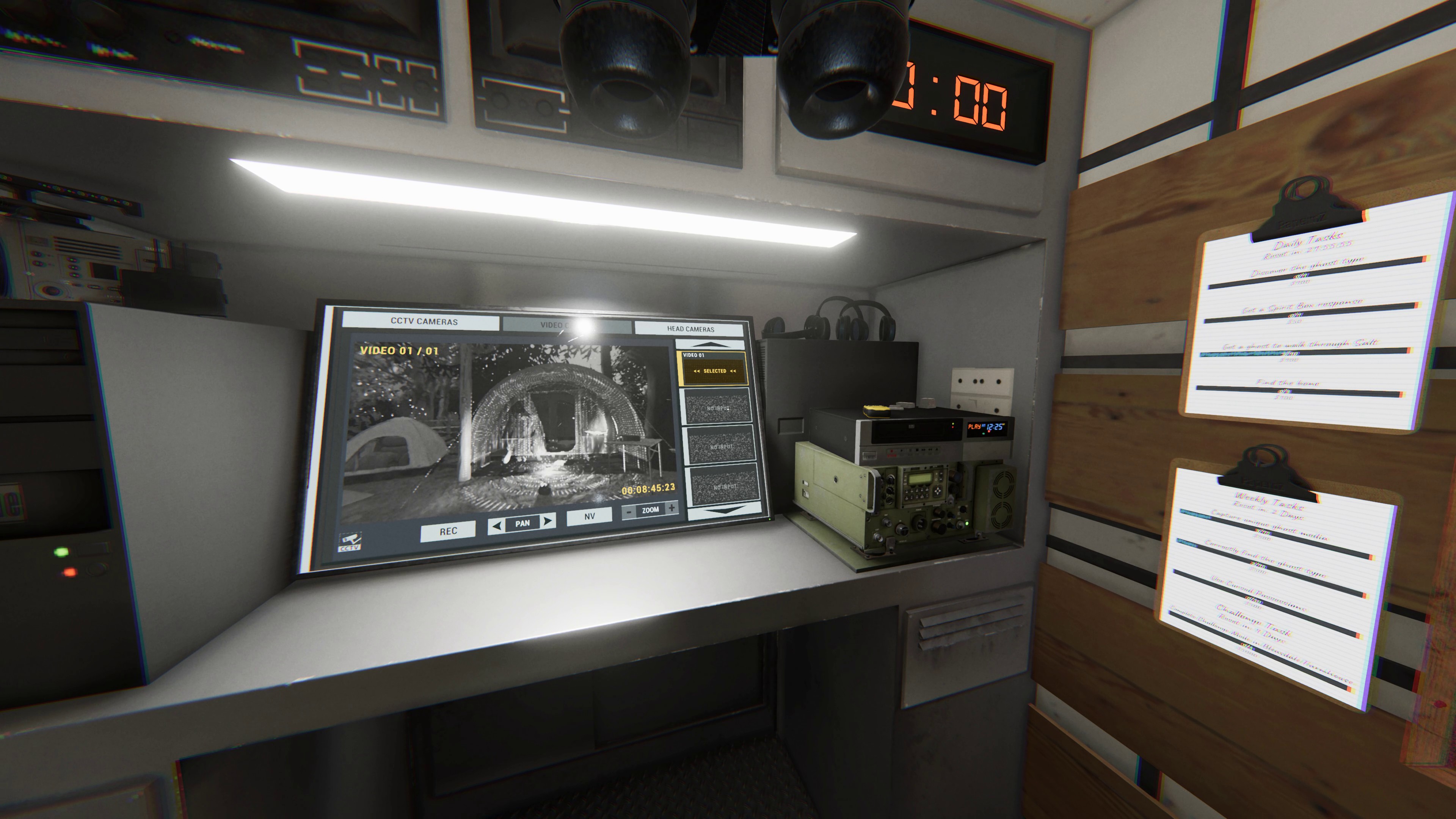 The inside of the new Truck UI in Phasmophobia's Chronicle update