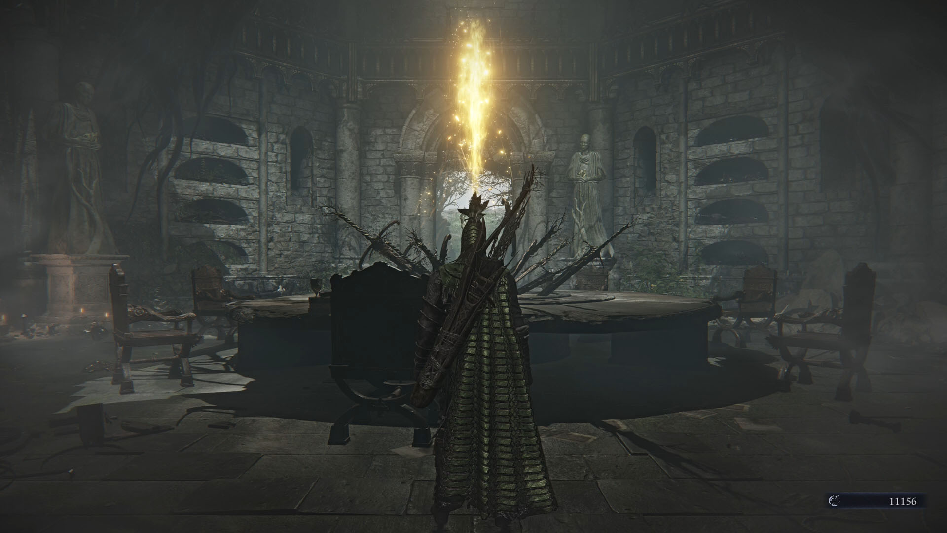 An Elden Ring Nightreign screenshot showing Ironeye facing the Roundtable. An Elden Ring Nightreign screenshot showing Ironeye facing the Roundtable.