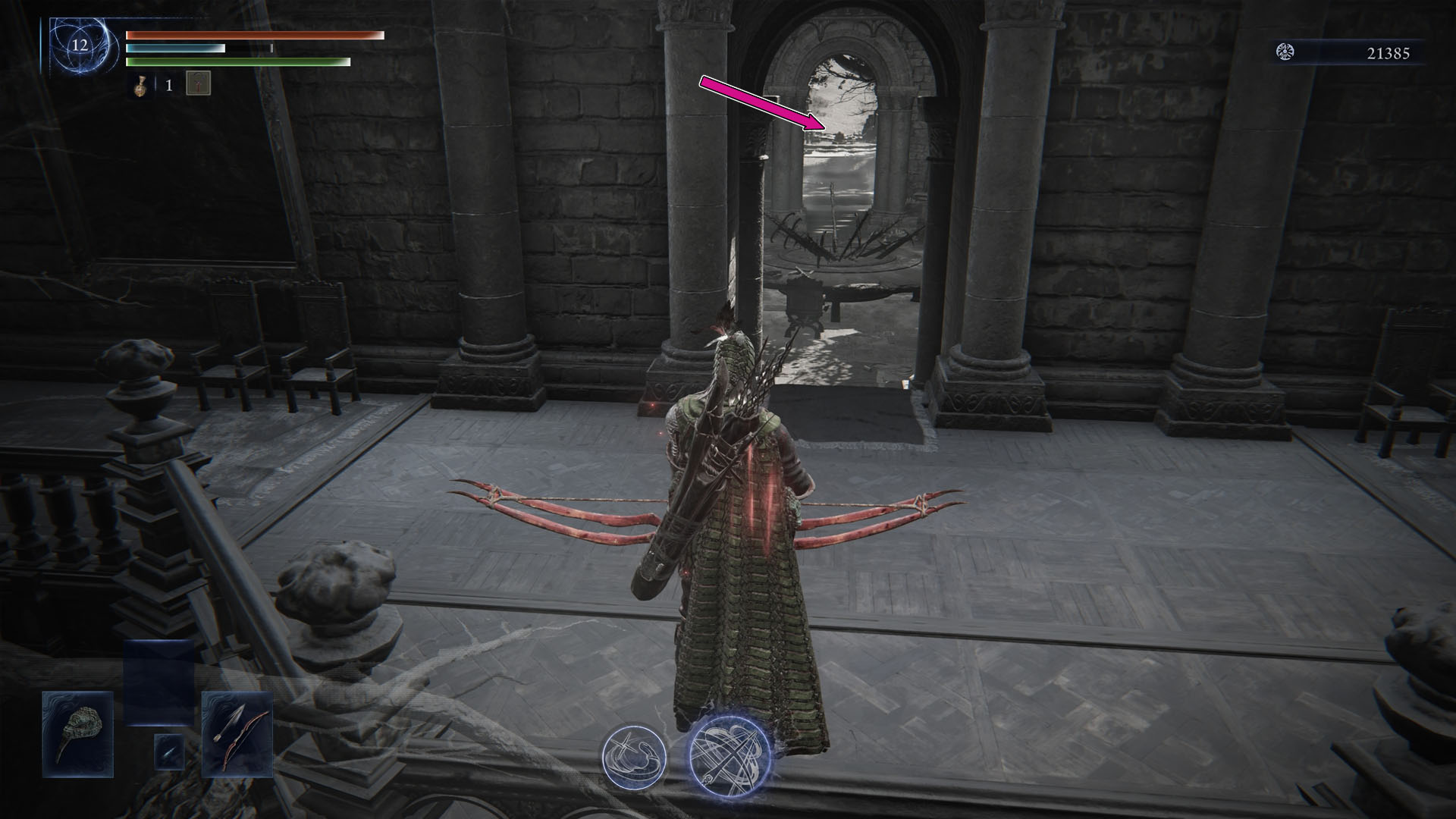 An Elden Ring Nightreign screenshot showing the location in the Roundtable Hold where you go to finish the game. The place is a desolated version of the hub where you start expeditions. An Elden Ring Nightreign screenshot showing the location in the Roundtable Hold where you go to finish the game. The place is a desolated version of the hub where you start expeditions.