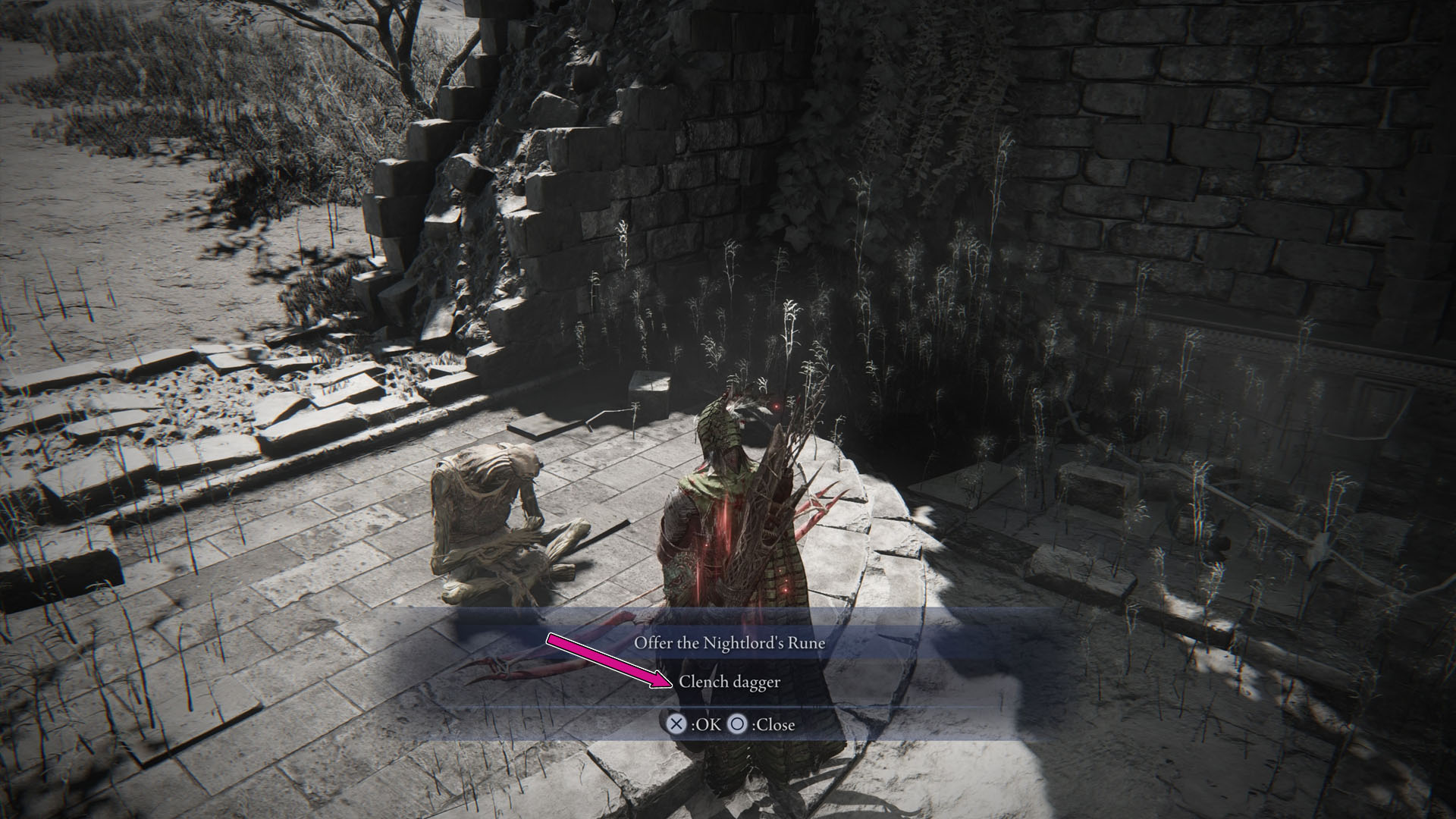 An Elden Ring Nightreign screenshot showing the corpse you need to interact to finish Ironeye’s Remembrance quest. An Elden Ring Nightreign screenshot showing the corpse you need to interact to finish Ironeye’s Remembrance quest.