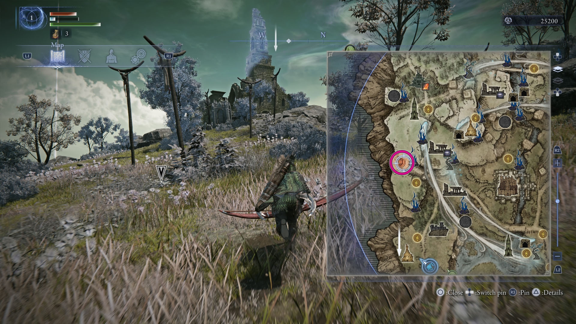 An Elden Ring Nightreign screenshot showing the location on the map where Ironeye’s first Remembrance objective is located during an expedition. An Elden Ring Nightreign screenshot showing the location on the map where Ironeye’s first Remembrance objective is located during an expedition.