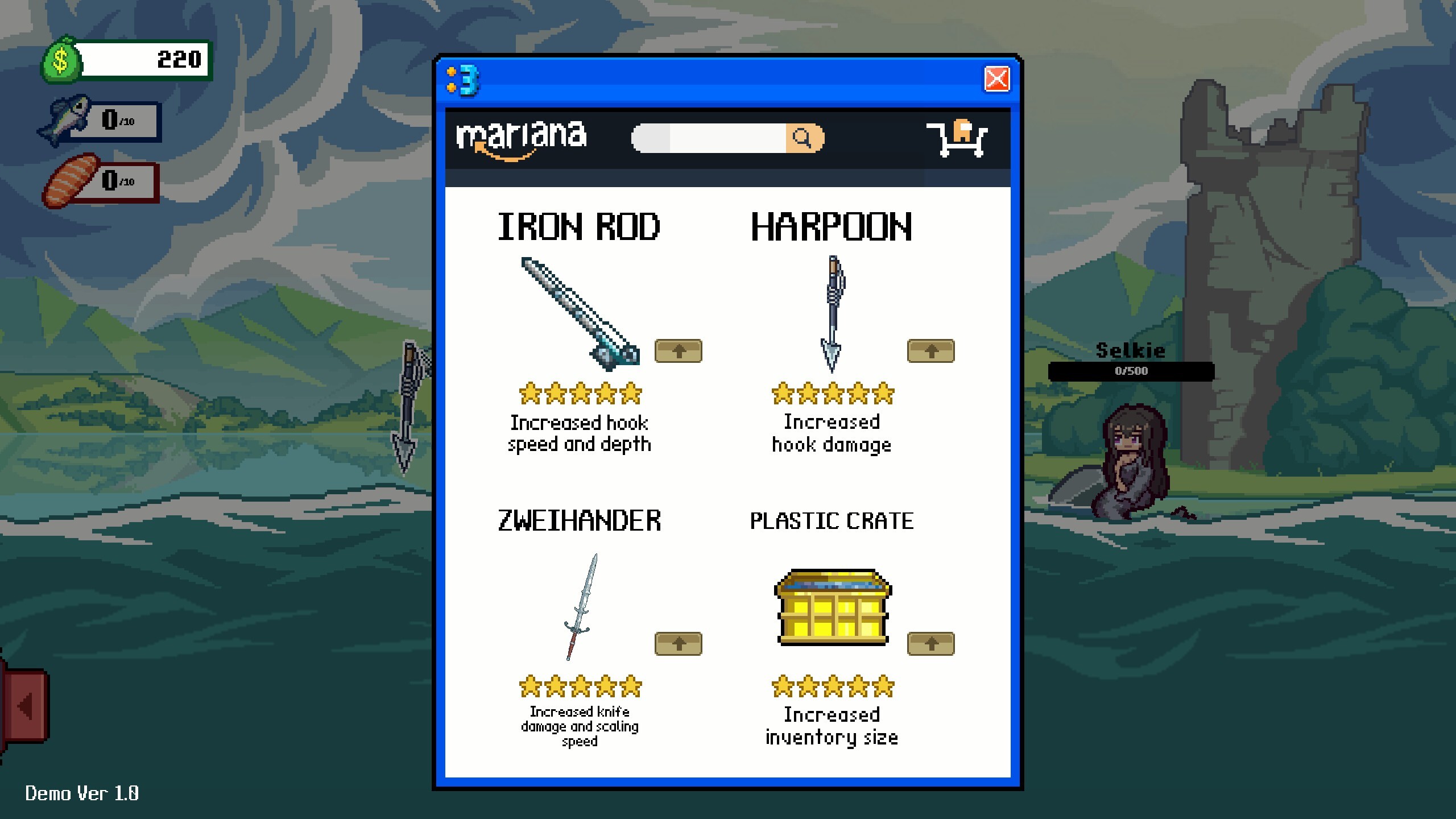 The upgrade section for tools