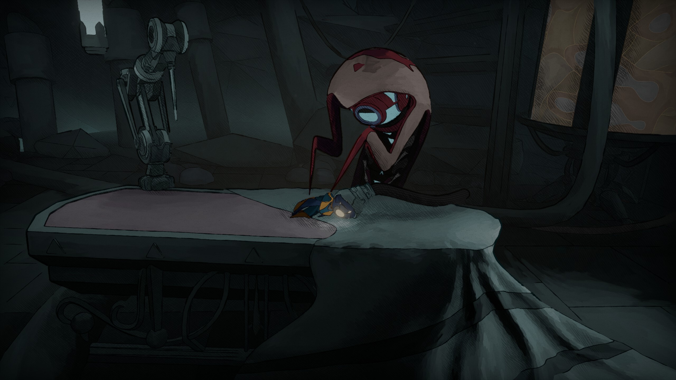 Mio getting fixed by another robot