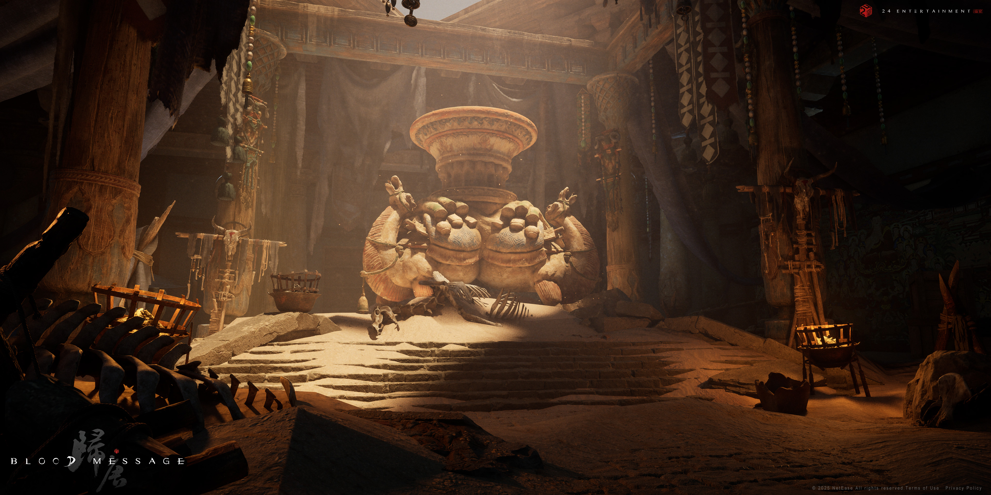 A pre-release screenshot from historical action epic videogame Blood Message of ancient western China.