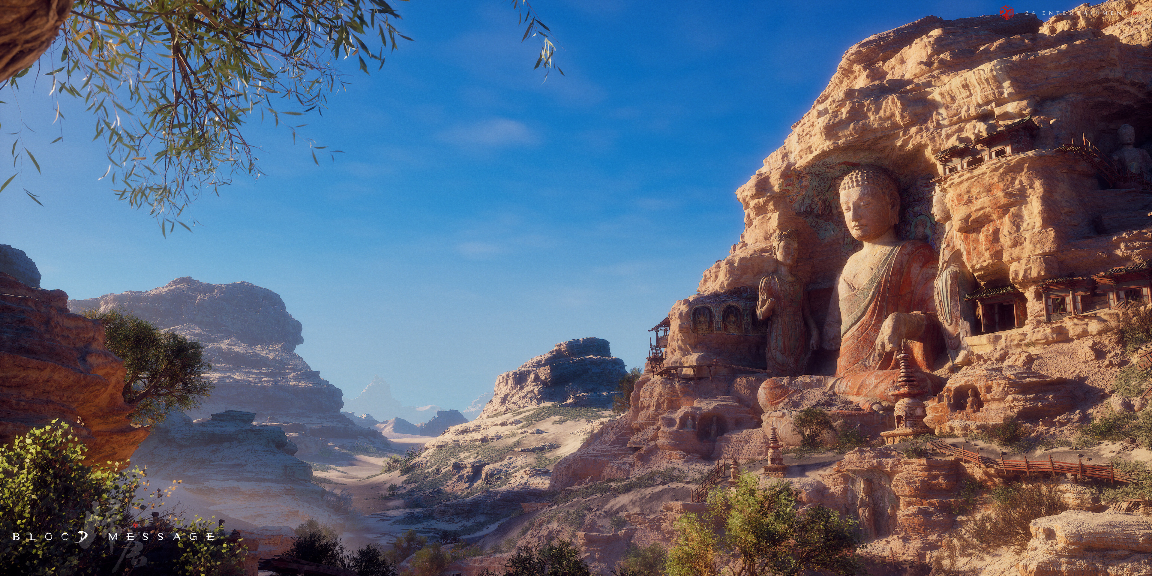 A pre-release screenshot from historical action epic videogame Blood Message of ancient western China.