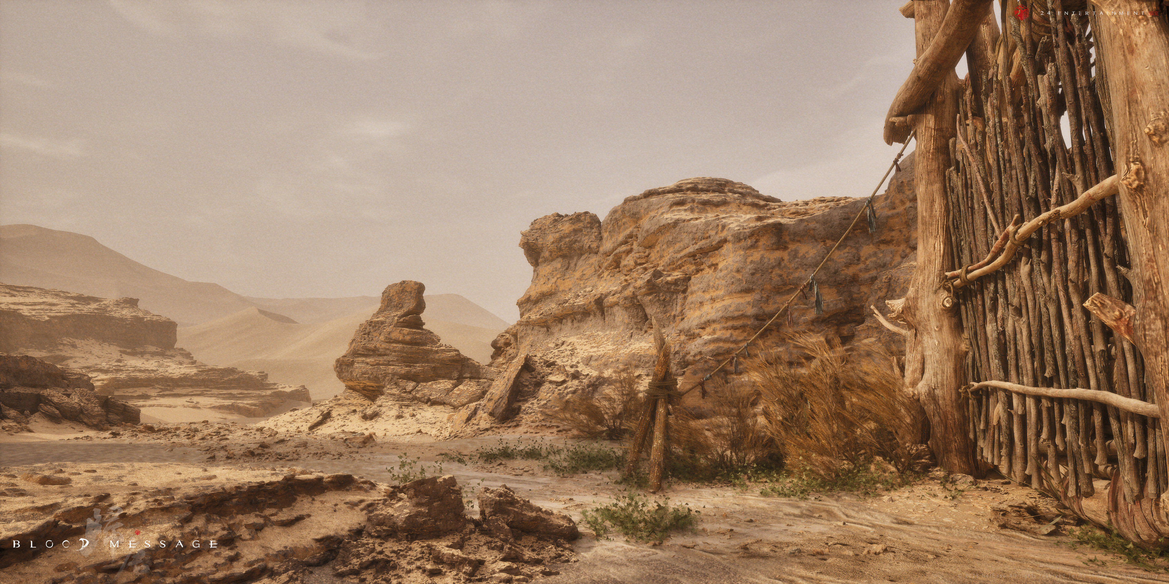 A pre-release screenshot from historical action epic videogame Blood Message of ancient western China.