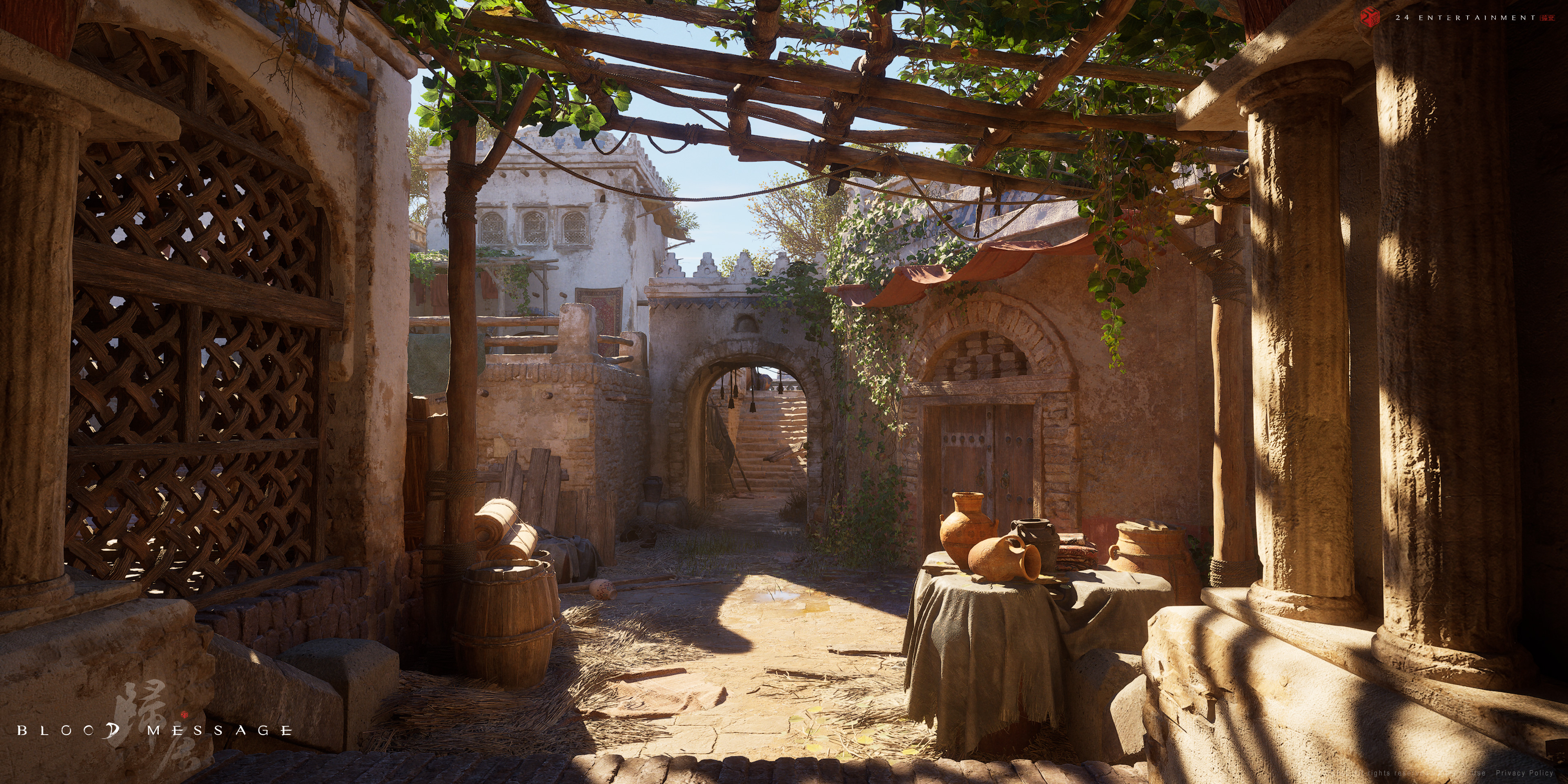 A pre-release screenshot from historical action epic videogame Blood Message of ancient western China.