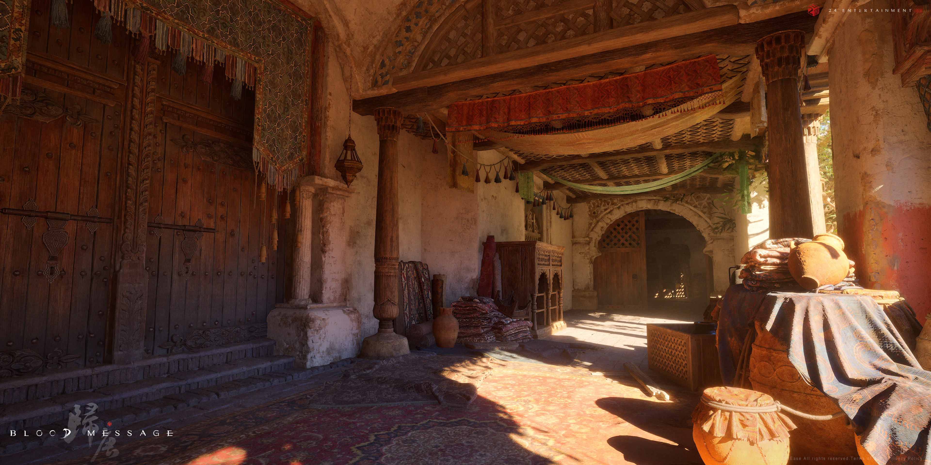 A pre-release screenshot from historical action epic videogame Blood Message of ancient western China.